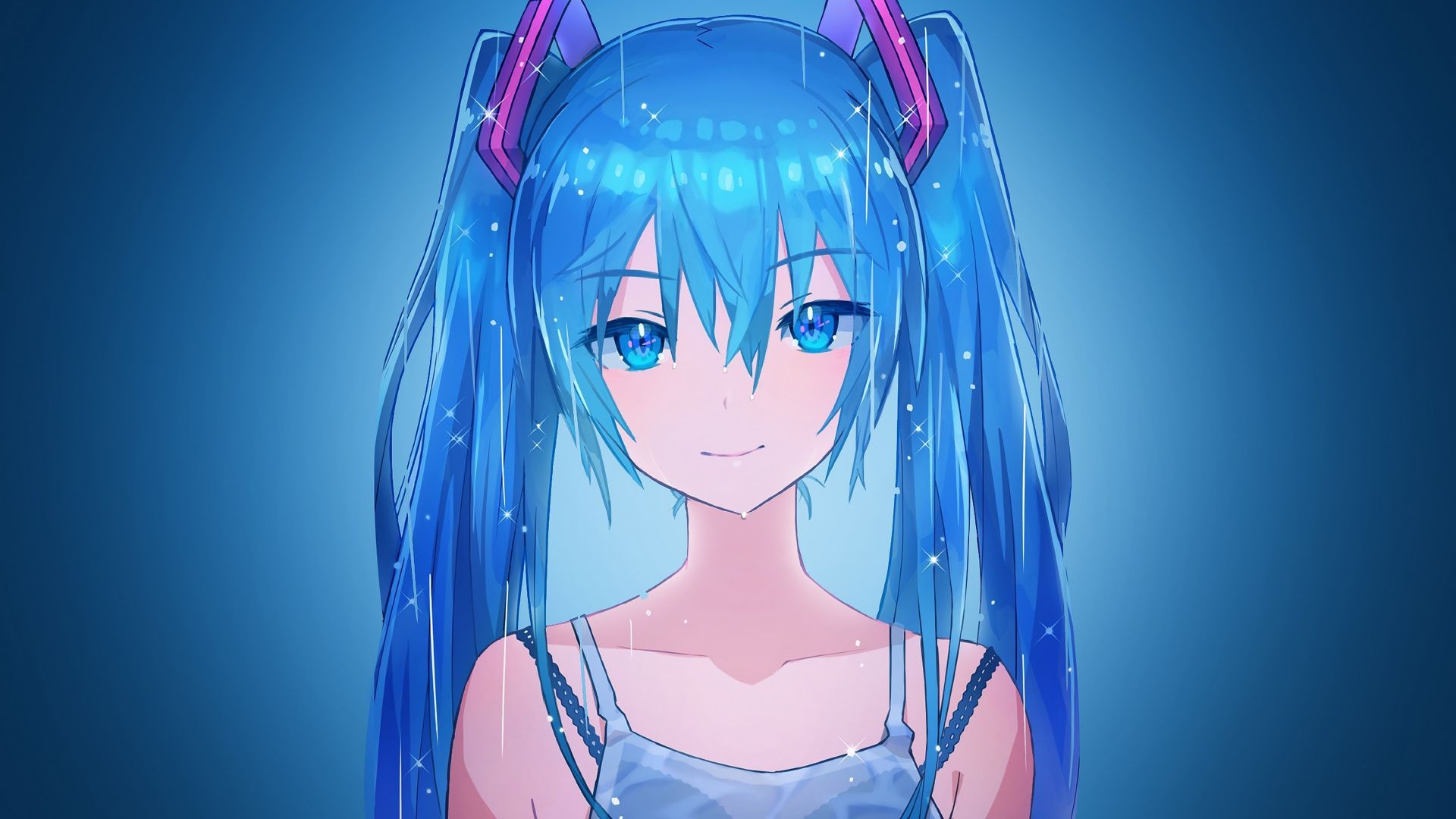 Blue Haired Anime Girl Wallpapers