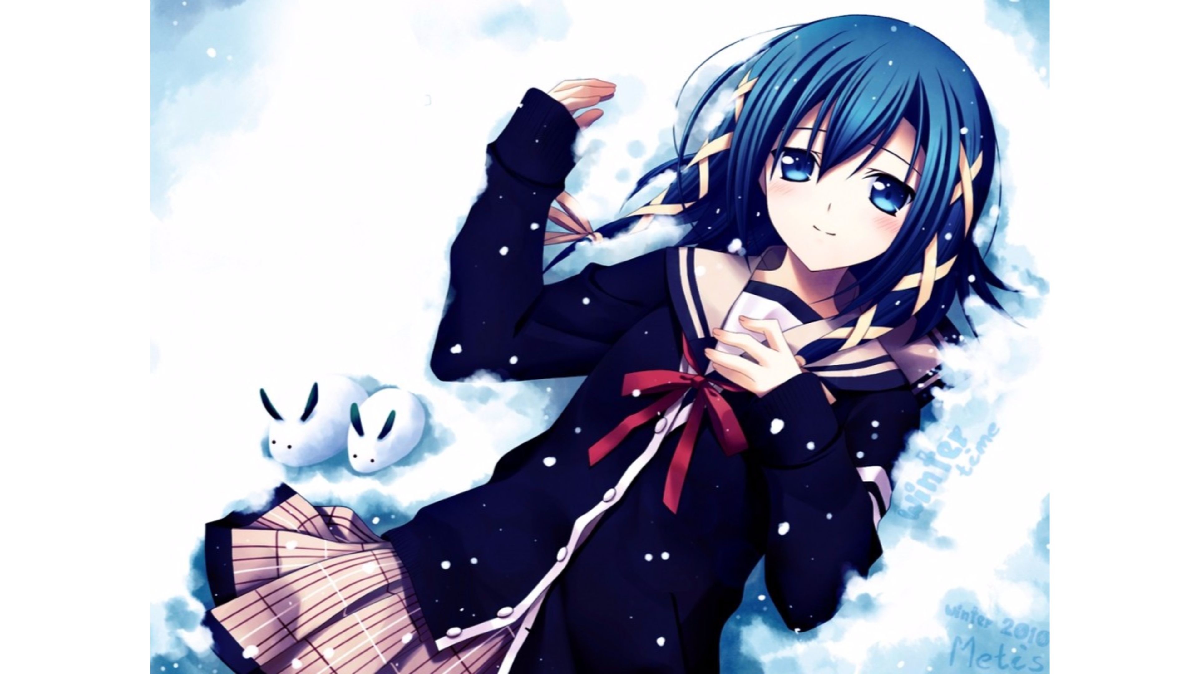 Blue Haired Anime Girl Wallpapers