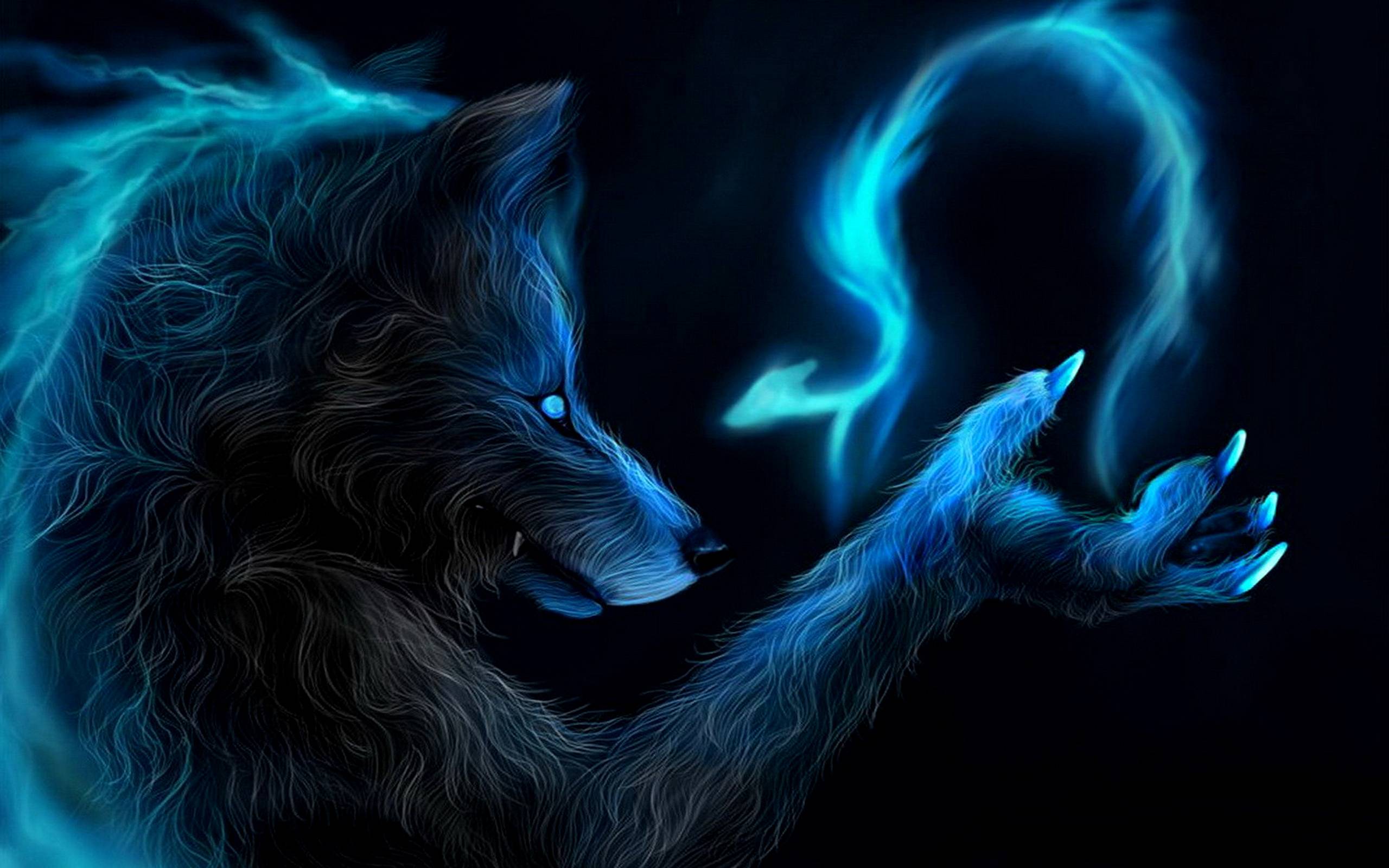 Blue Lightning Wolf Wallpapers
