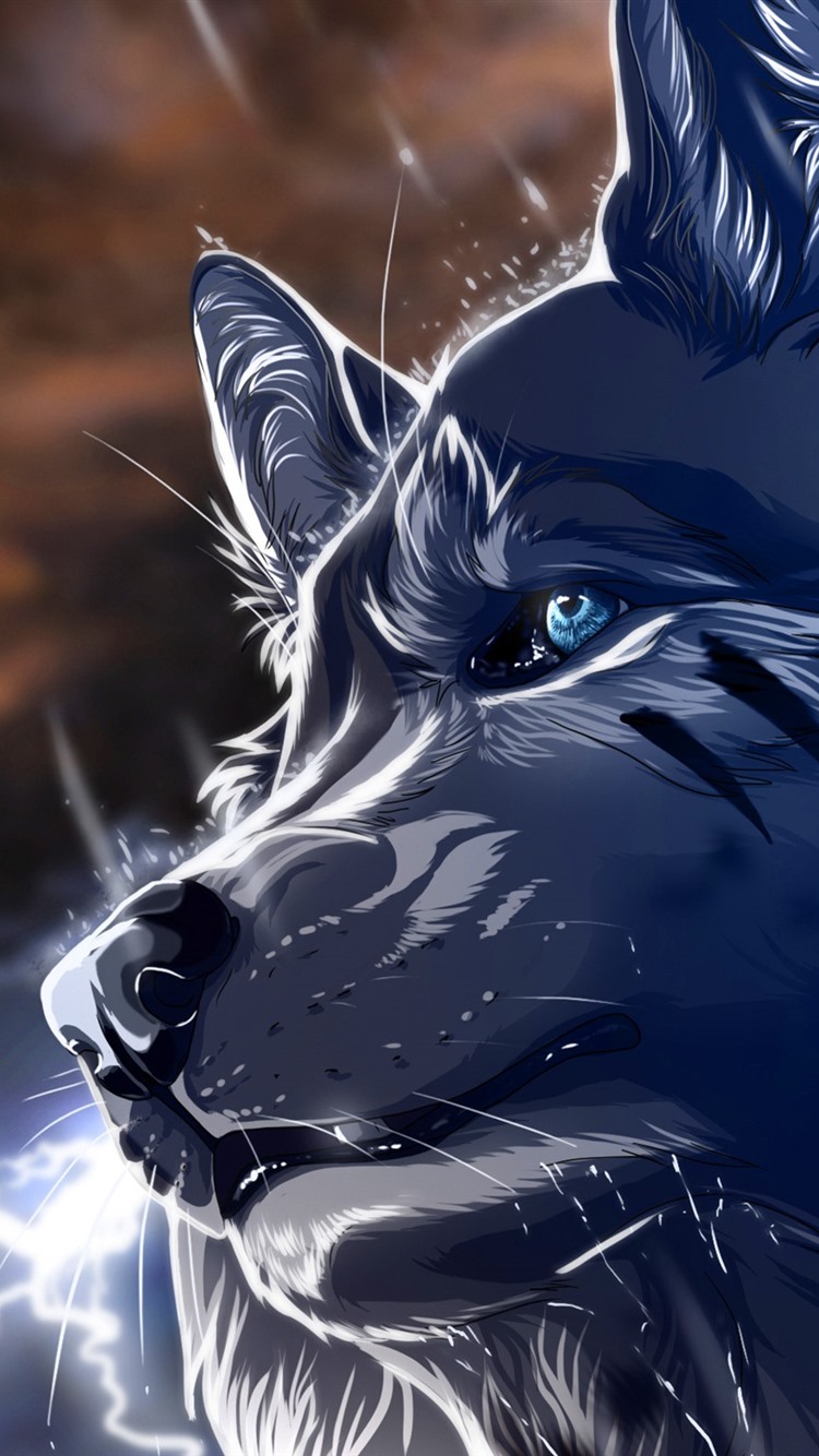 Blue Lightning Wolf Wallpapers