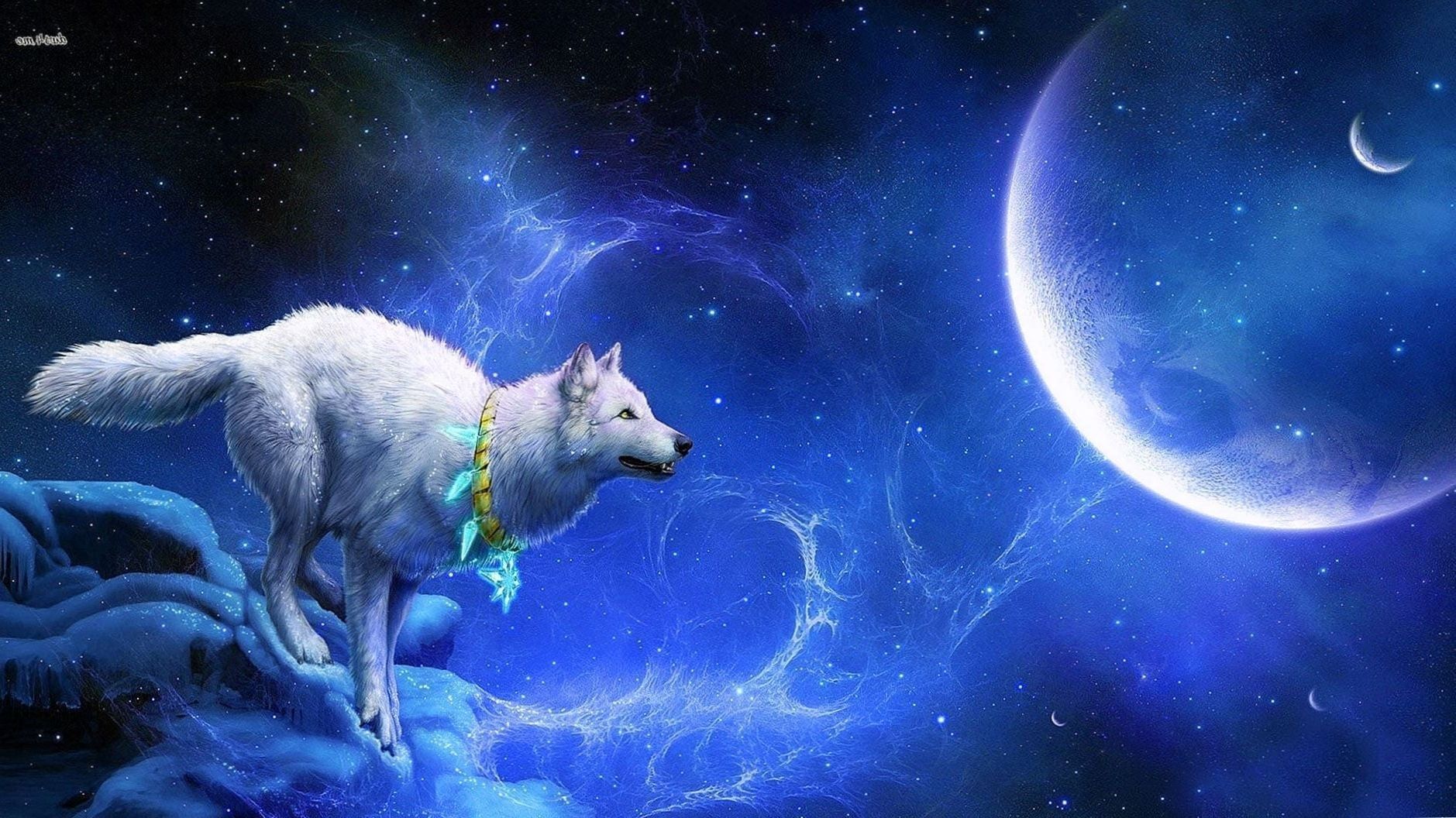 Blue Lightning Wolf Wallpapers