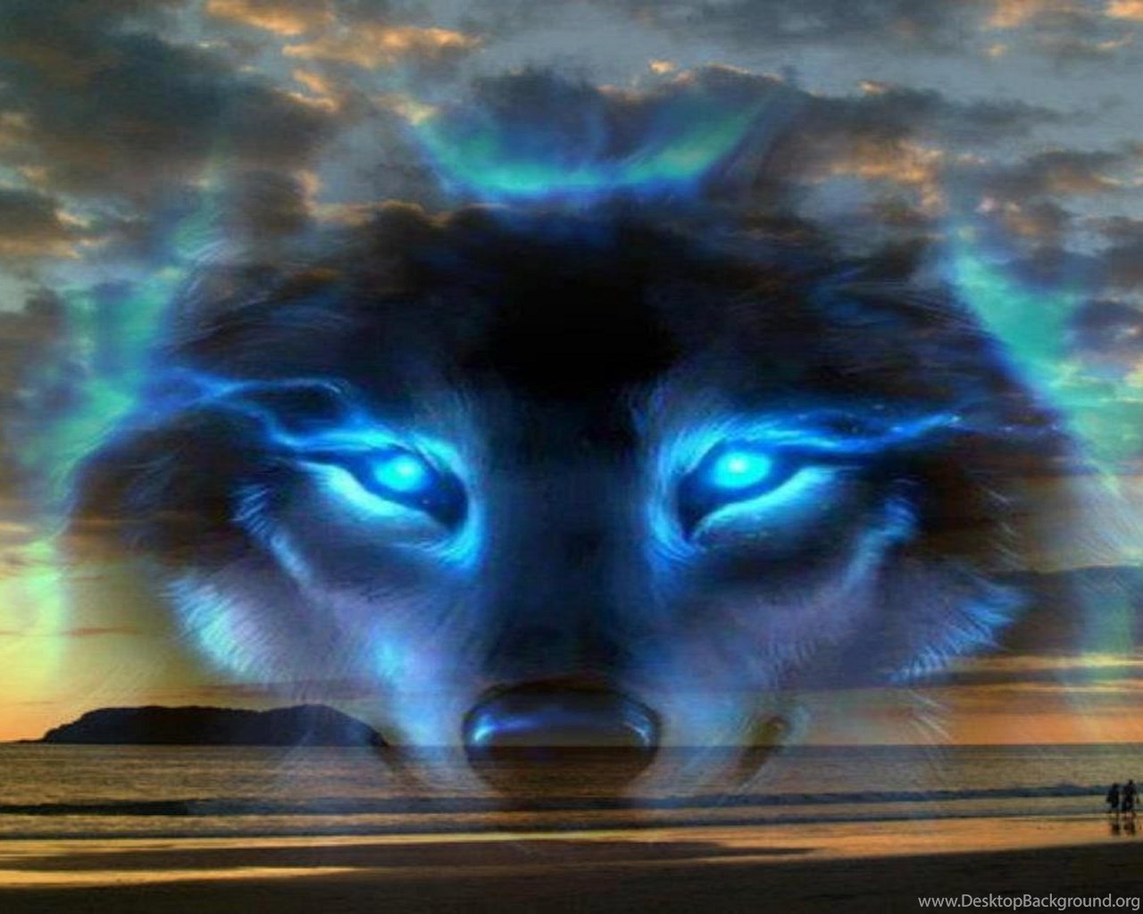 Blue Lightning Wolf Wallpapers