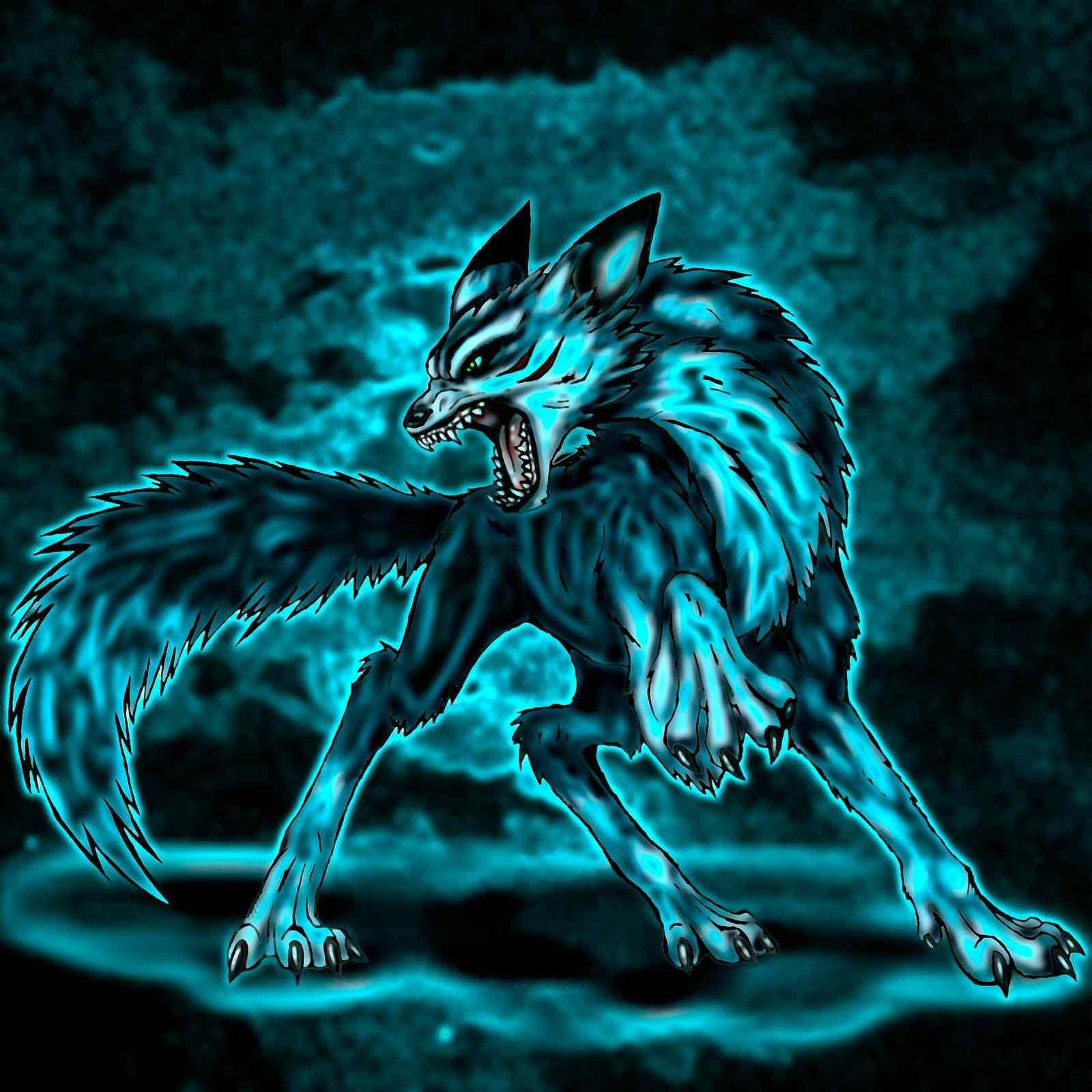 Blue Lightning Wolf Wallpapers