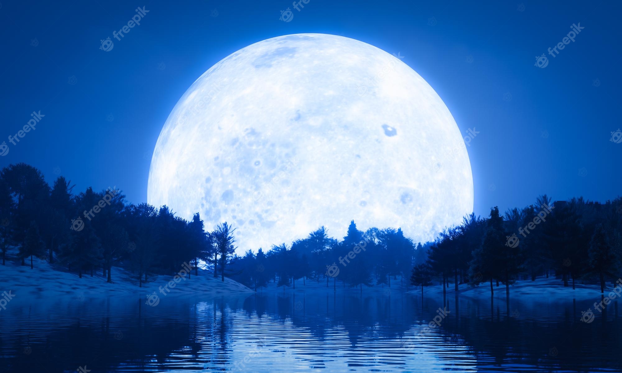 Blue Moon Landscapes Wallpapers