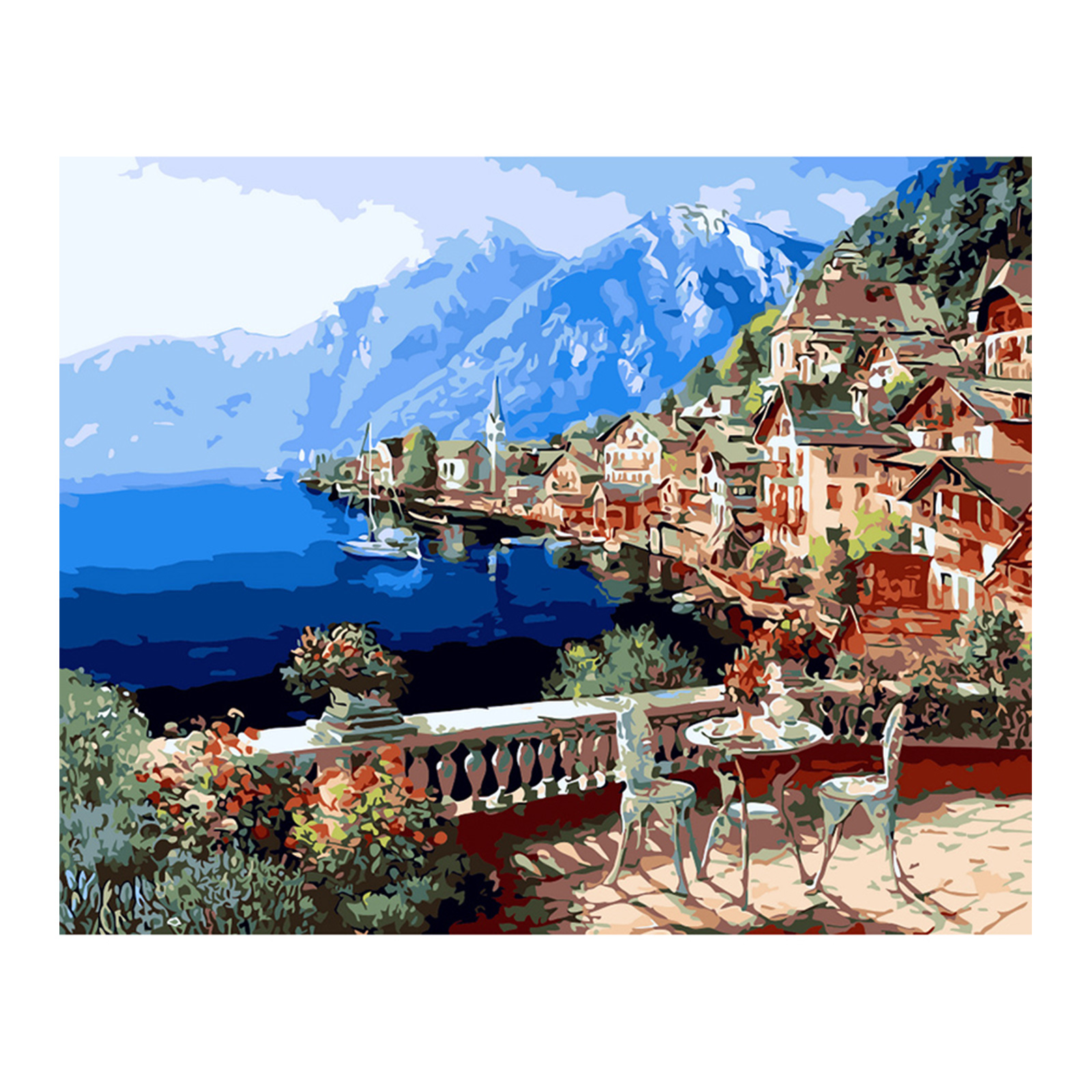 Blue Mountains Oil  Paint Art Wallpapers