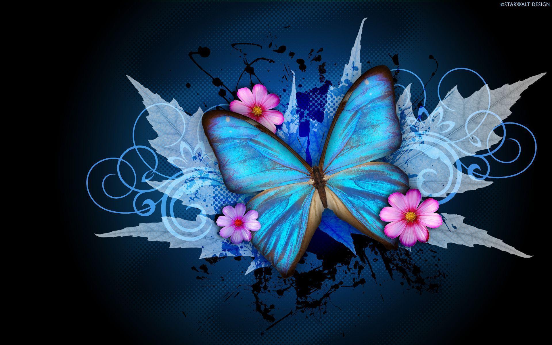 Blue Neon Butterfly Wallpapers