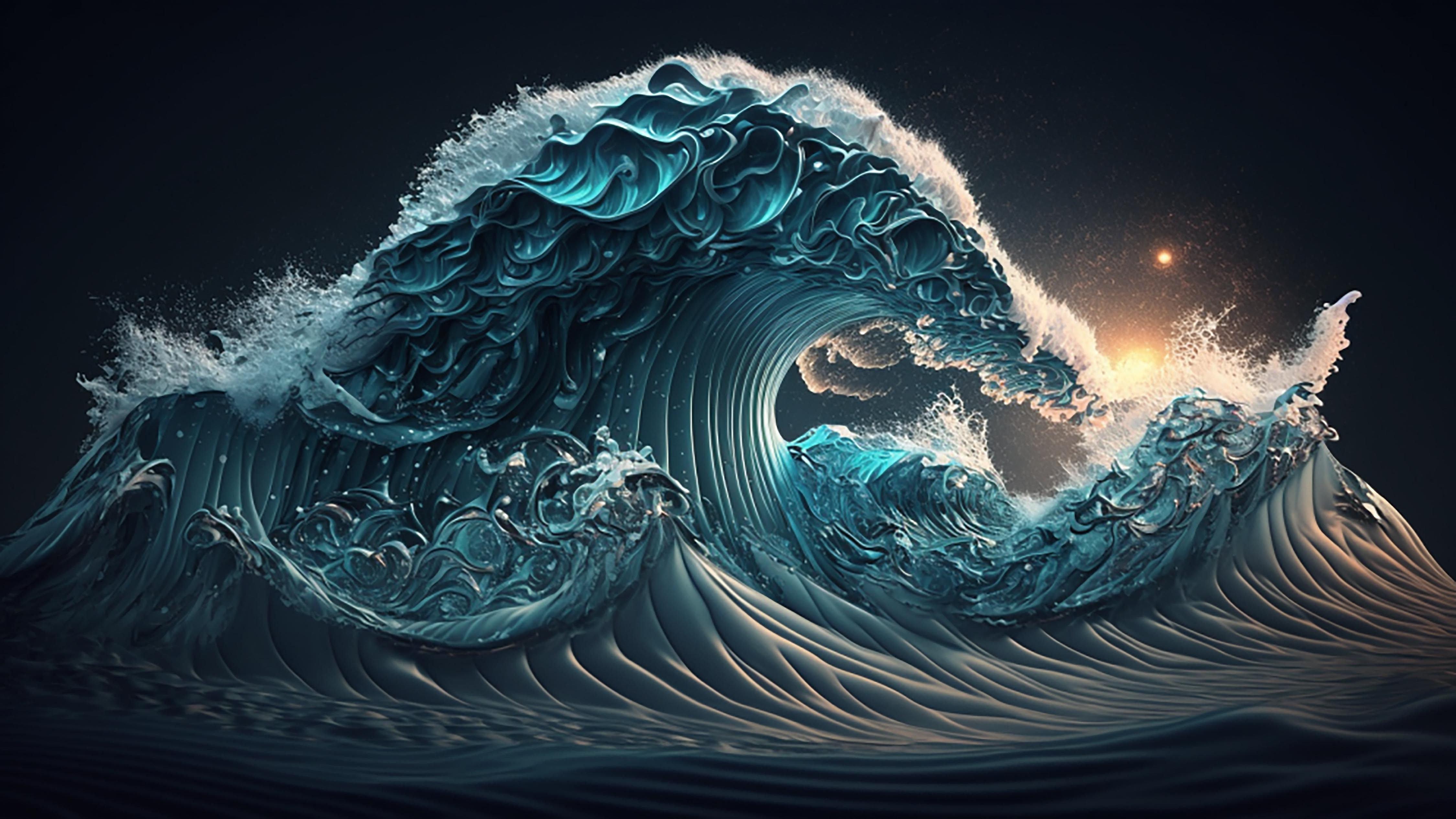 Blue Ray Waves Wallpapers