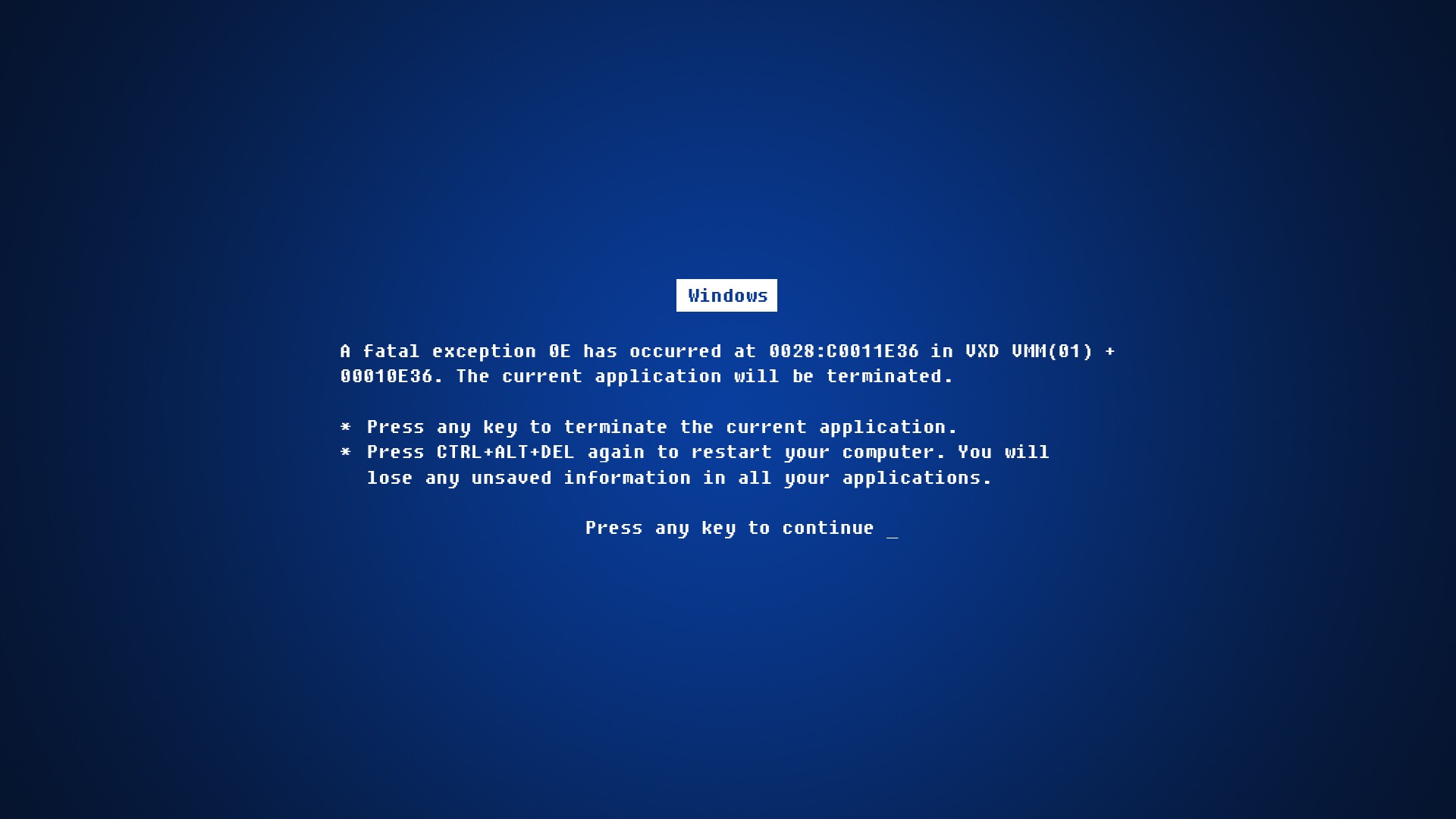Blue Screen Of Death 1920X1080 Wallpapers