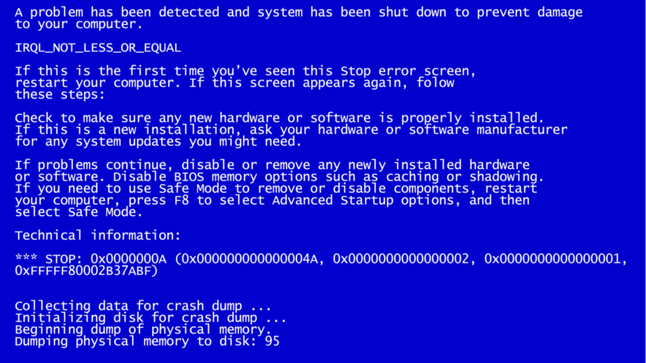 Blue Screen Of Death Windows 7 Wallpapers