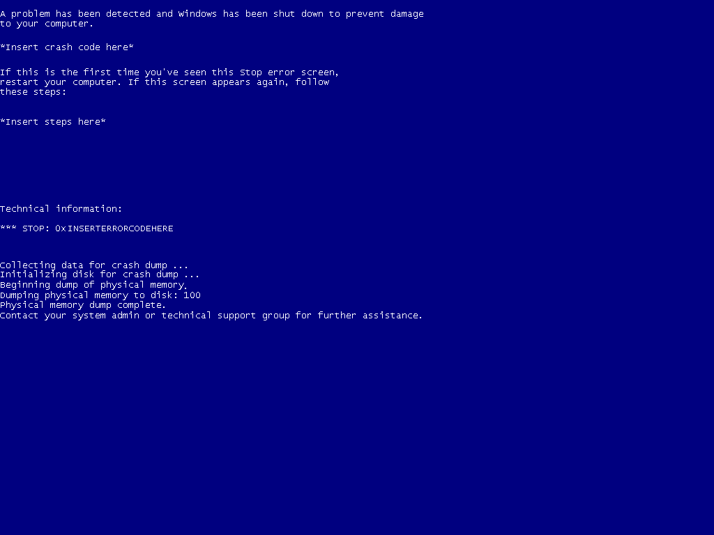 Blue Screen Of Death Windows 7 Wallpapers