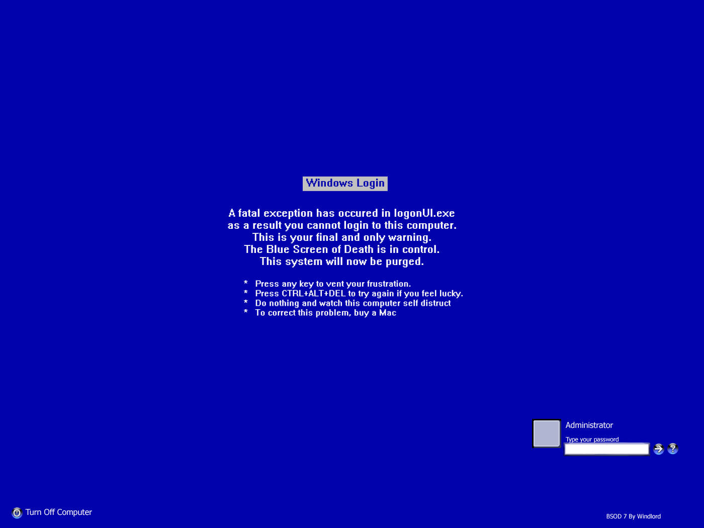 Blue Screen Of Death Windows 7 Wallpapers