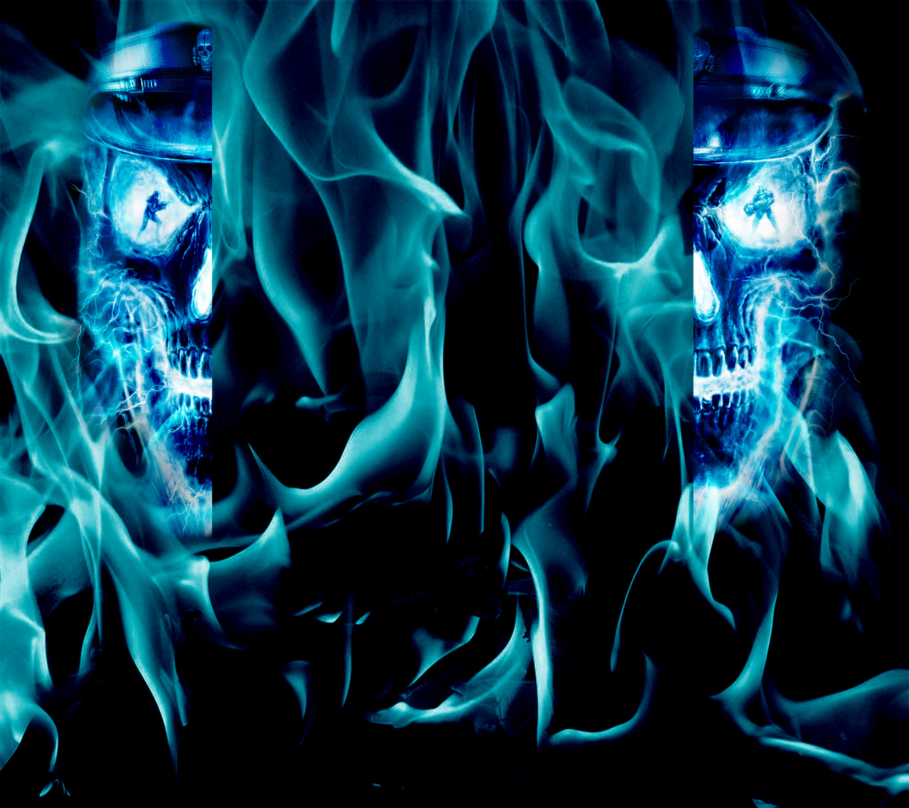 Blue Skull Background