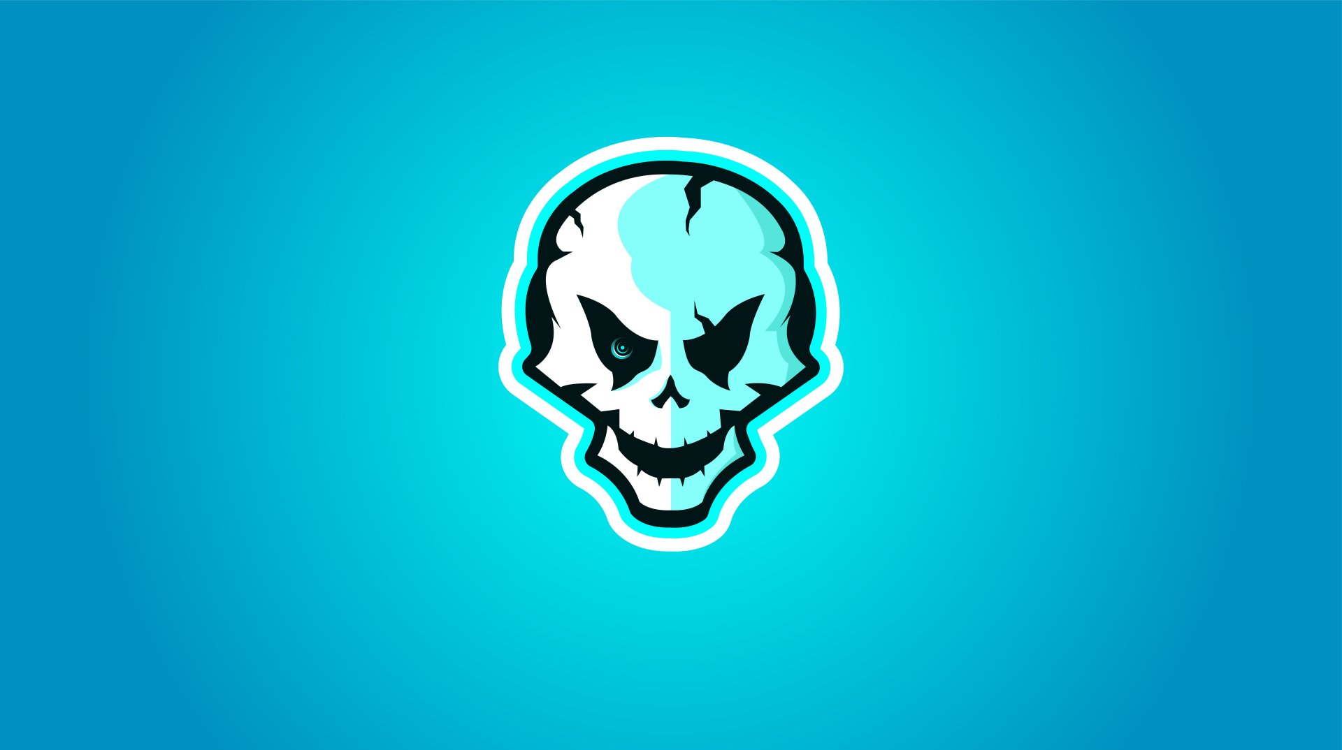 Blue Skull Background