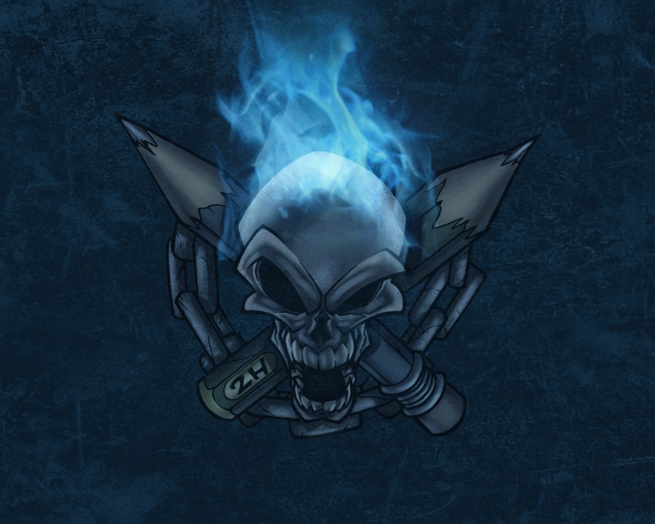 Blue Skull Background