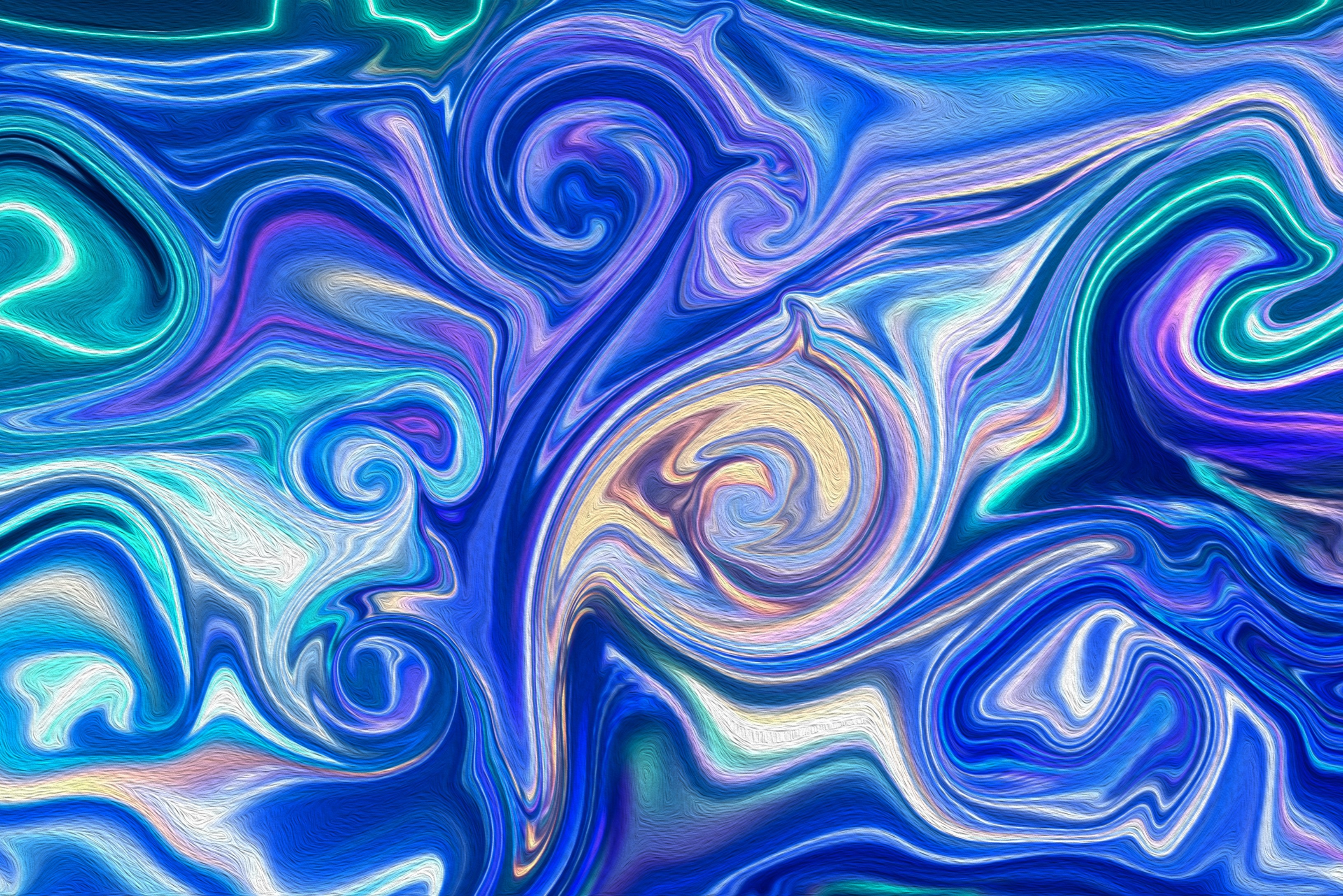 Blue Swirl Abstract Art Wallpapers