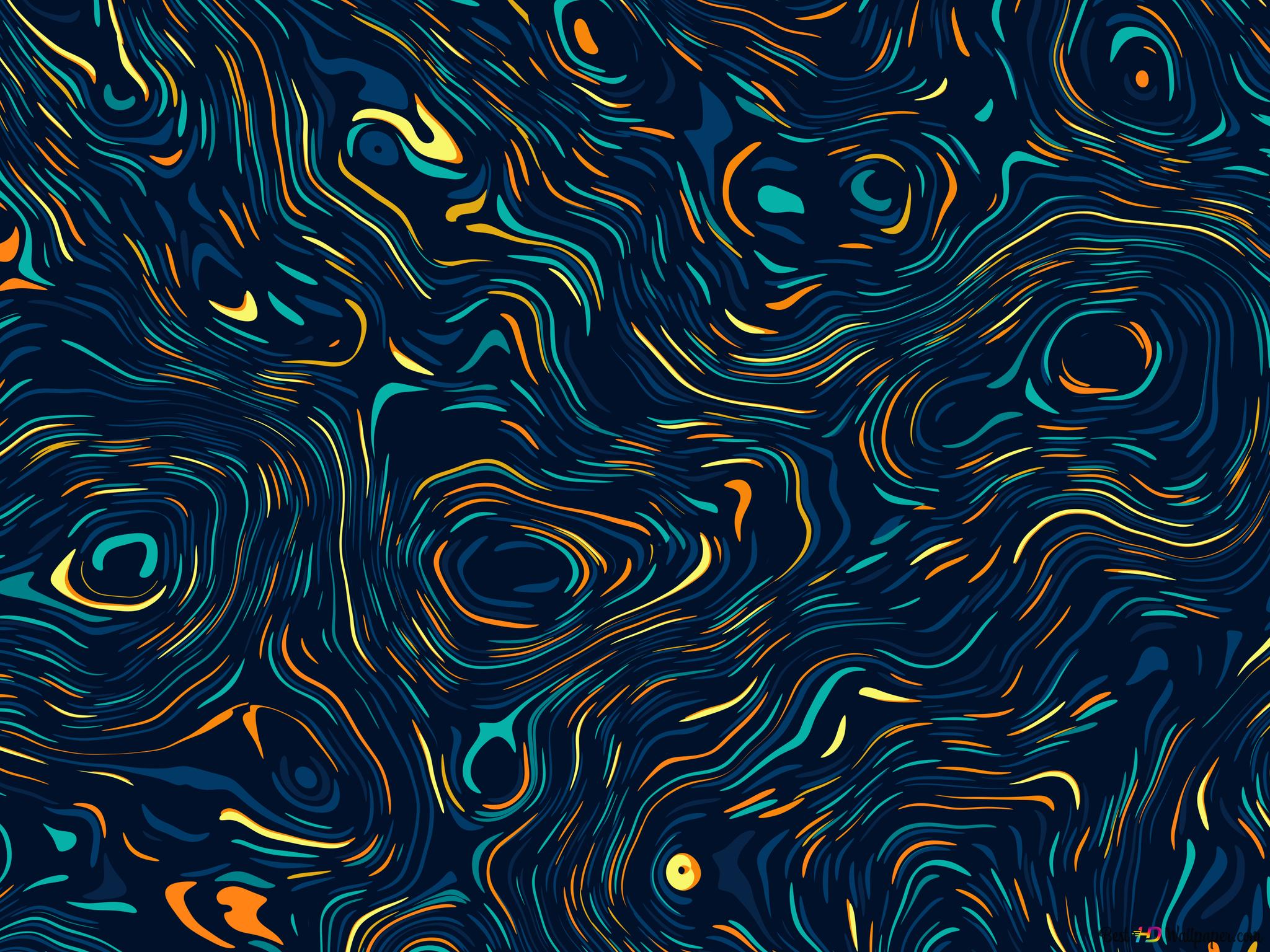 Blue Swirl Abstract Art Wallpapers