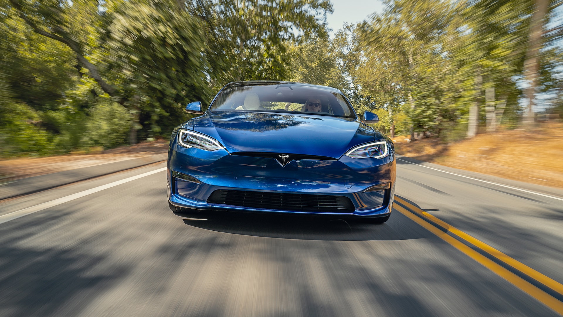 Blue Tesla Model X Wallpapers