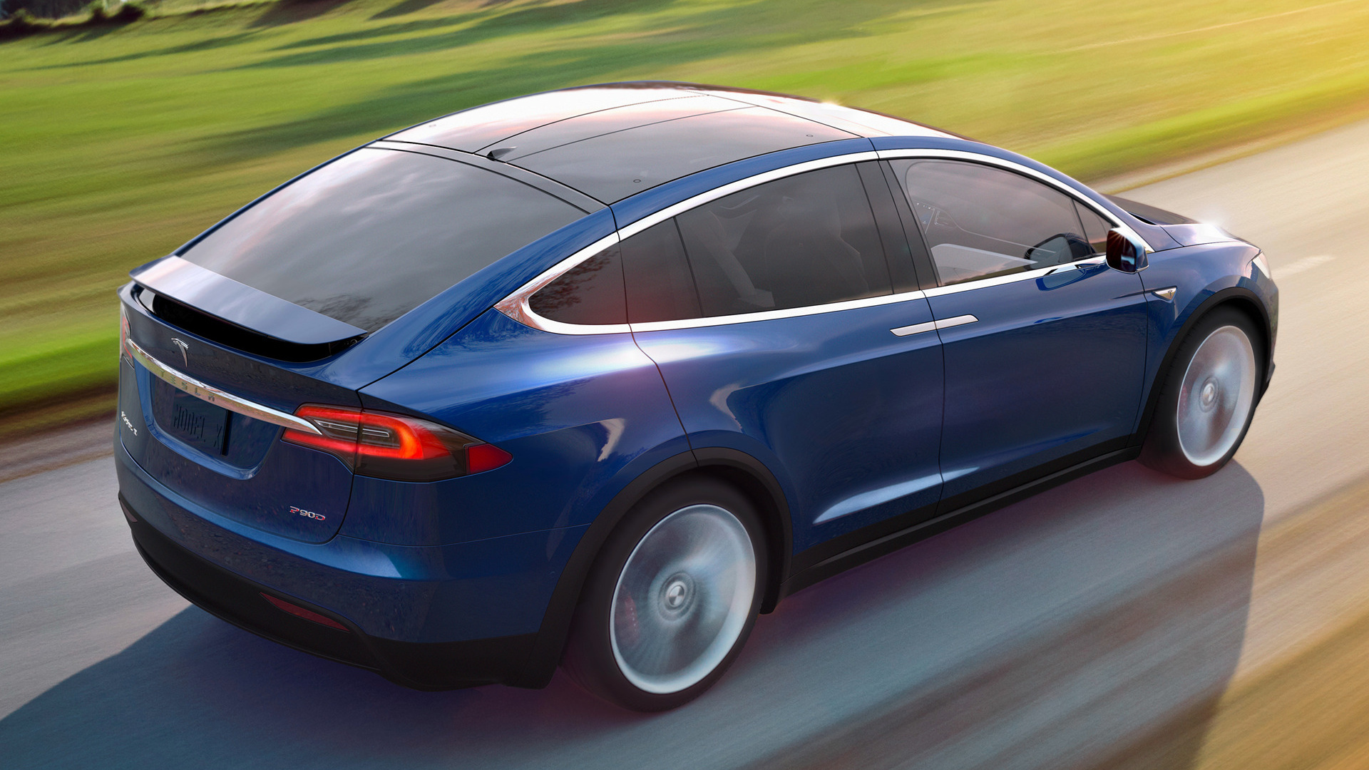 Blue Tesla Model X Wallpapers