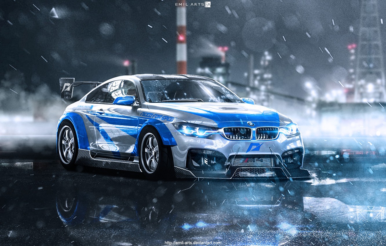 Bmw M4 Neon Color Art Wallpapers