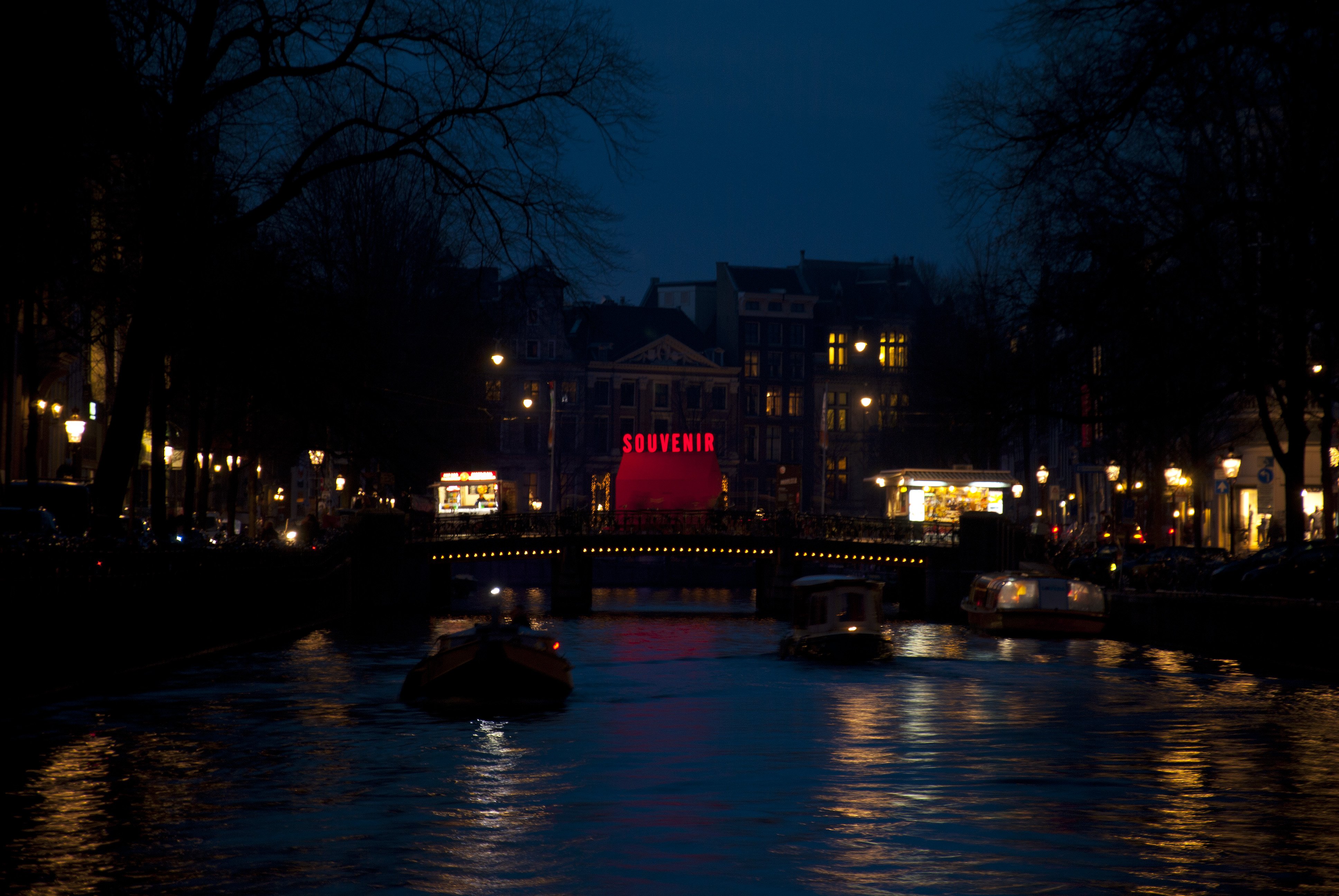 Boat, Lantern And Girl In Dark Night Art Wallpapers