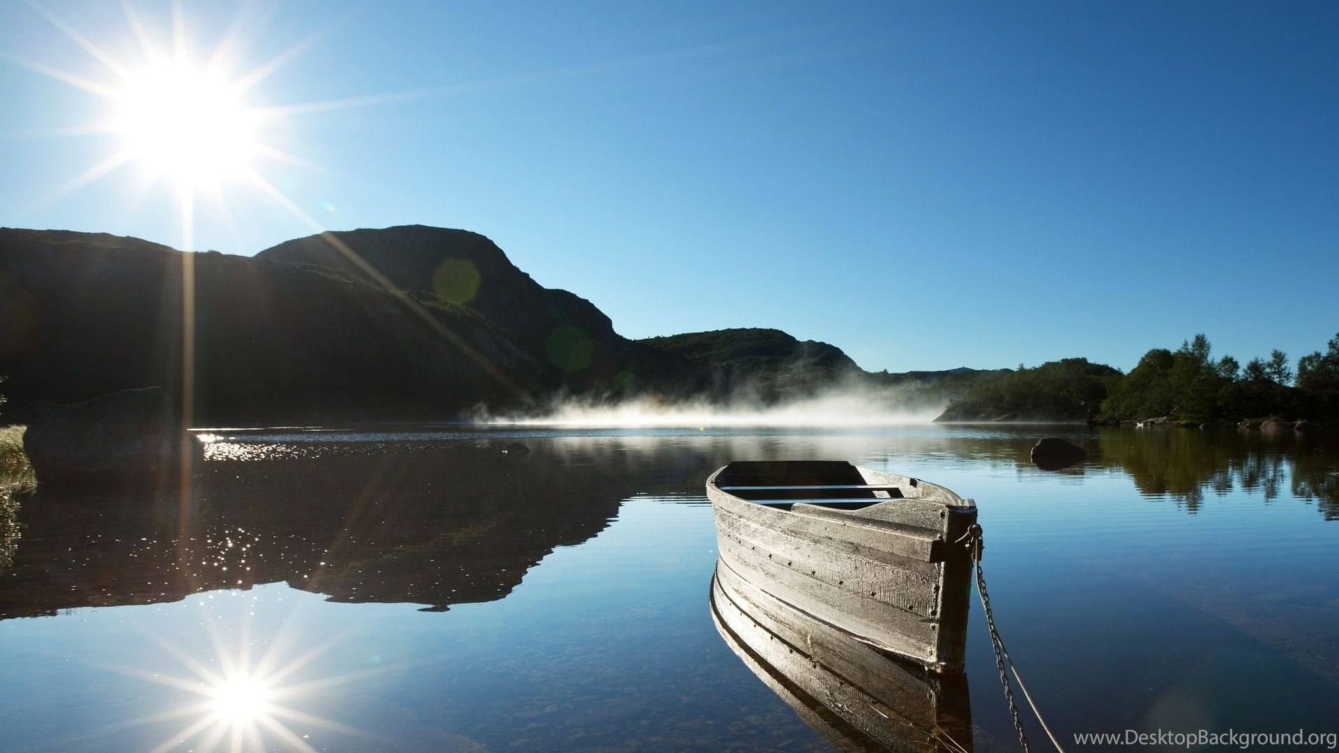 Boat In Lonely Lake Wallpapers