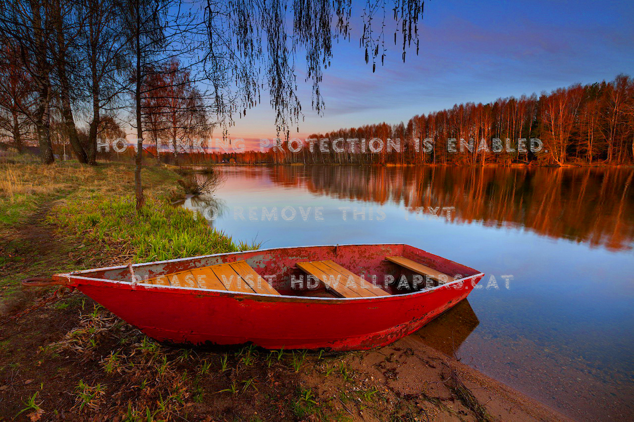 Boat In Lonely Lake Wallpapers