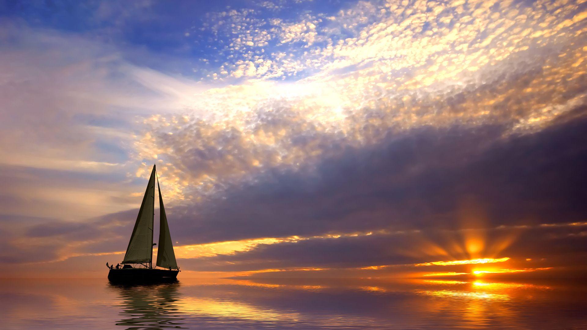 Boating And Sunset Wallpapers