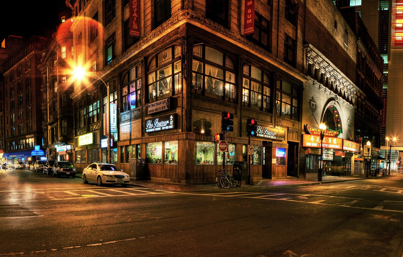 Boston Streets Night Wallpapers