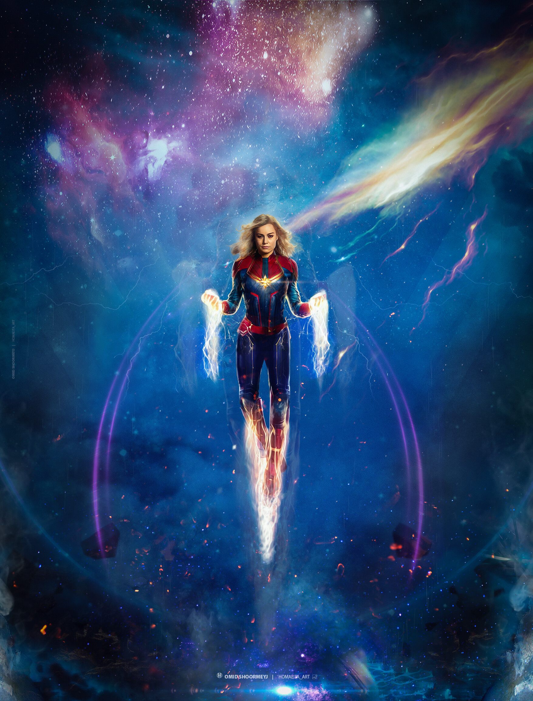 Brie Larson As Captain Marvel Illustration Wallpapers