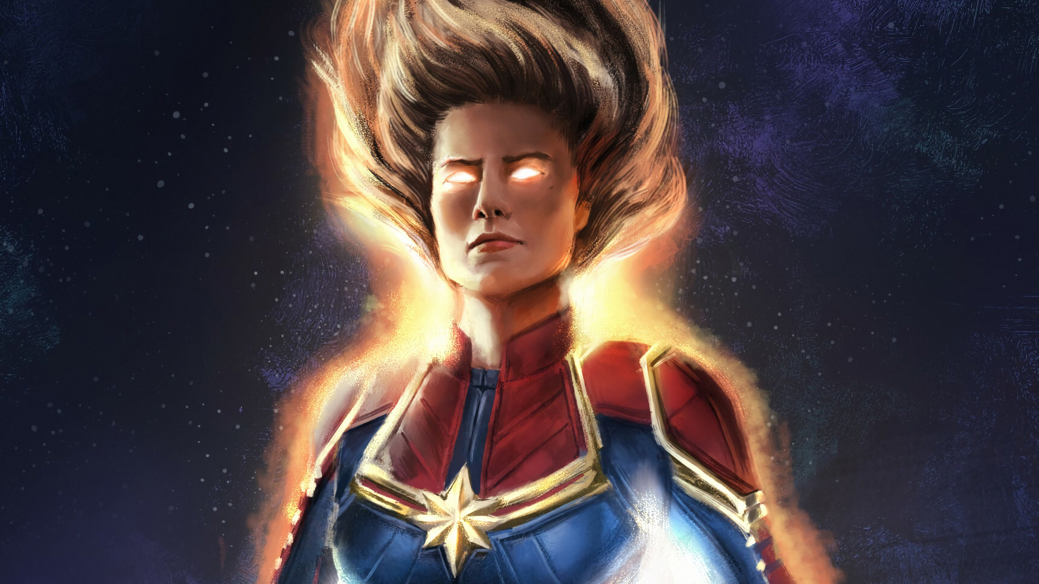 Brie Larson As Captain Marvel Illustration Wallpapers