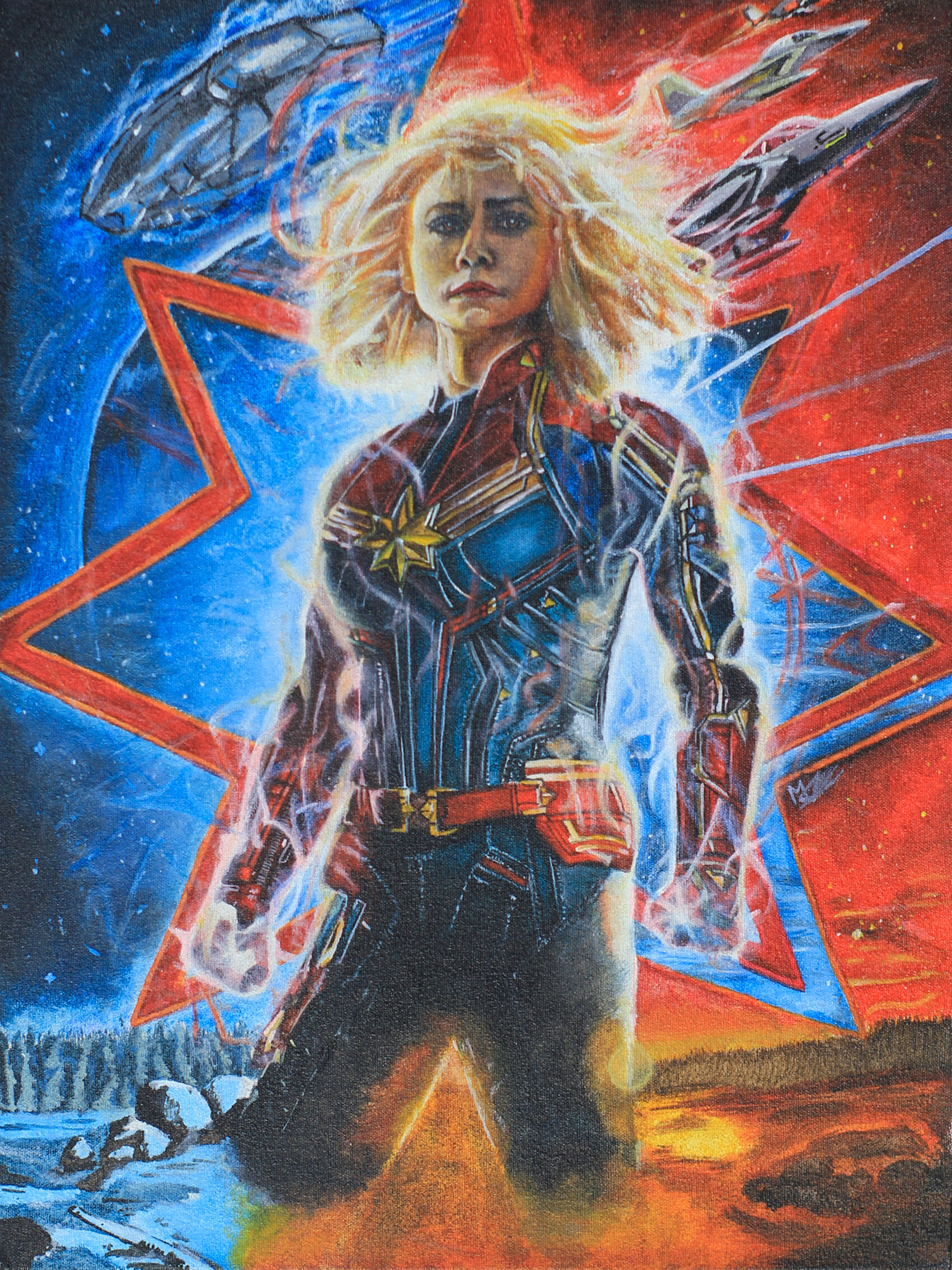 Brie Larson As Captain Marvel Illustration Wallpapers