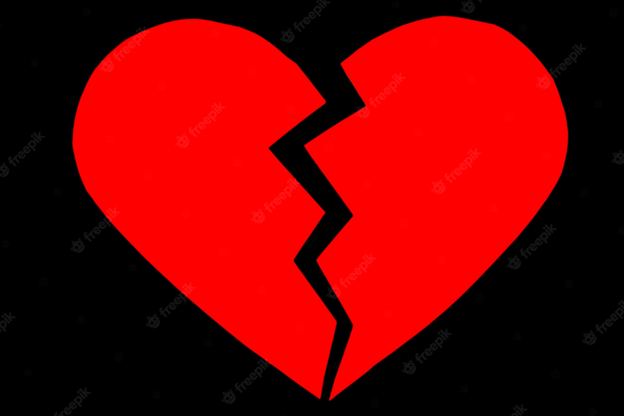 Broken Heart Black Background