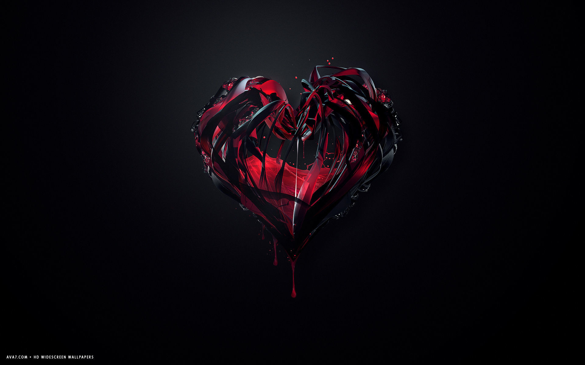 Broken Heart Black Background