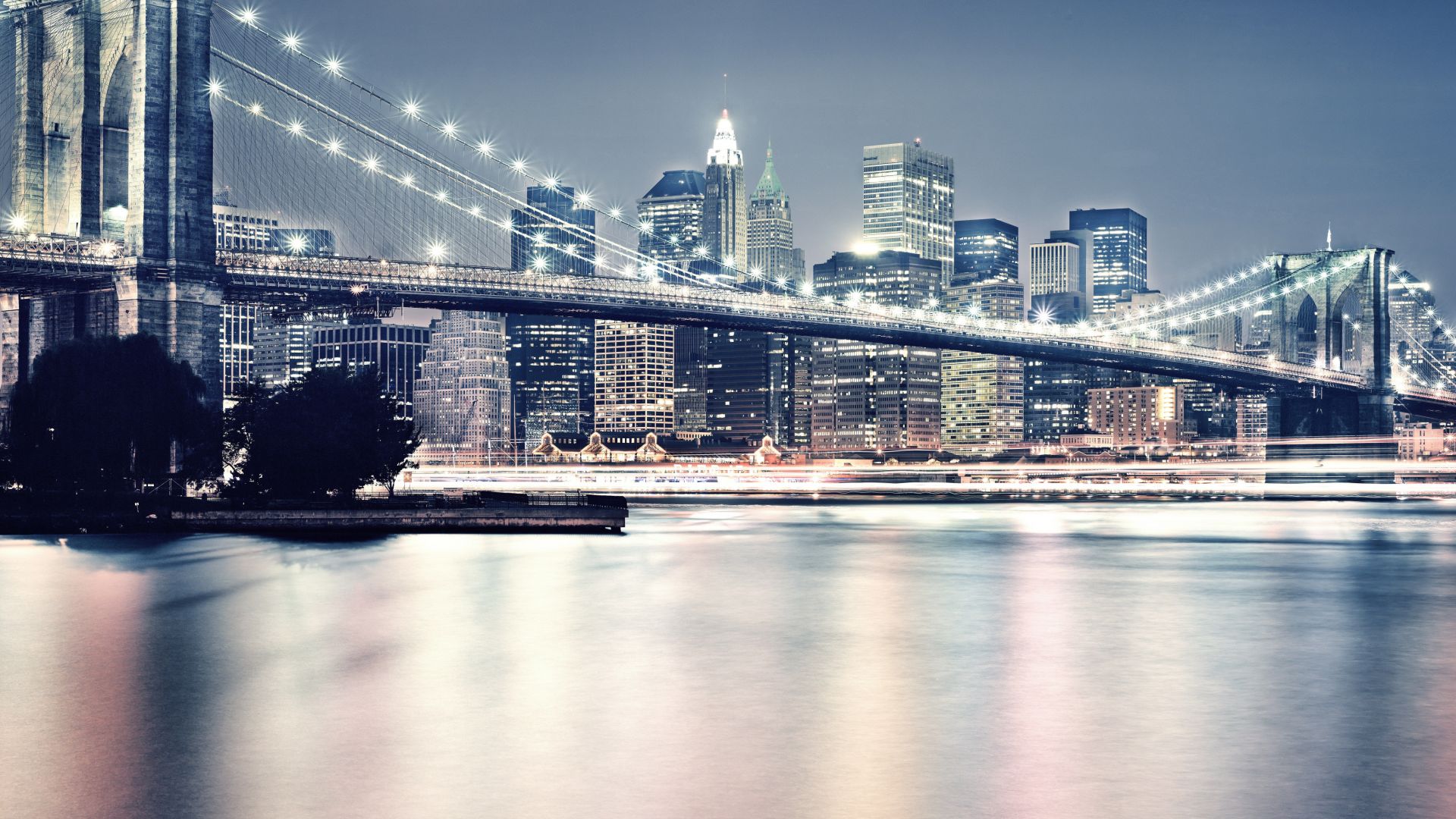 Brooklyn Bridge At Night Wallpapers