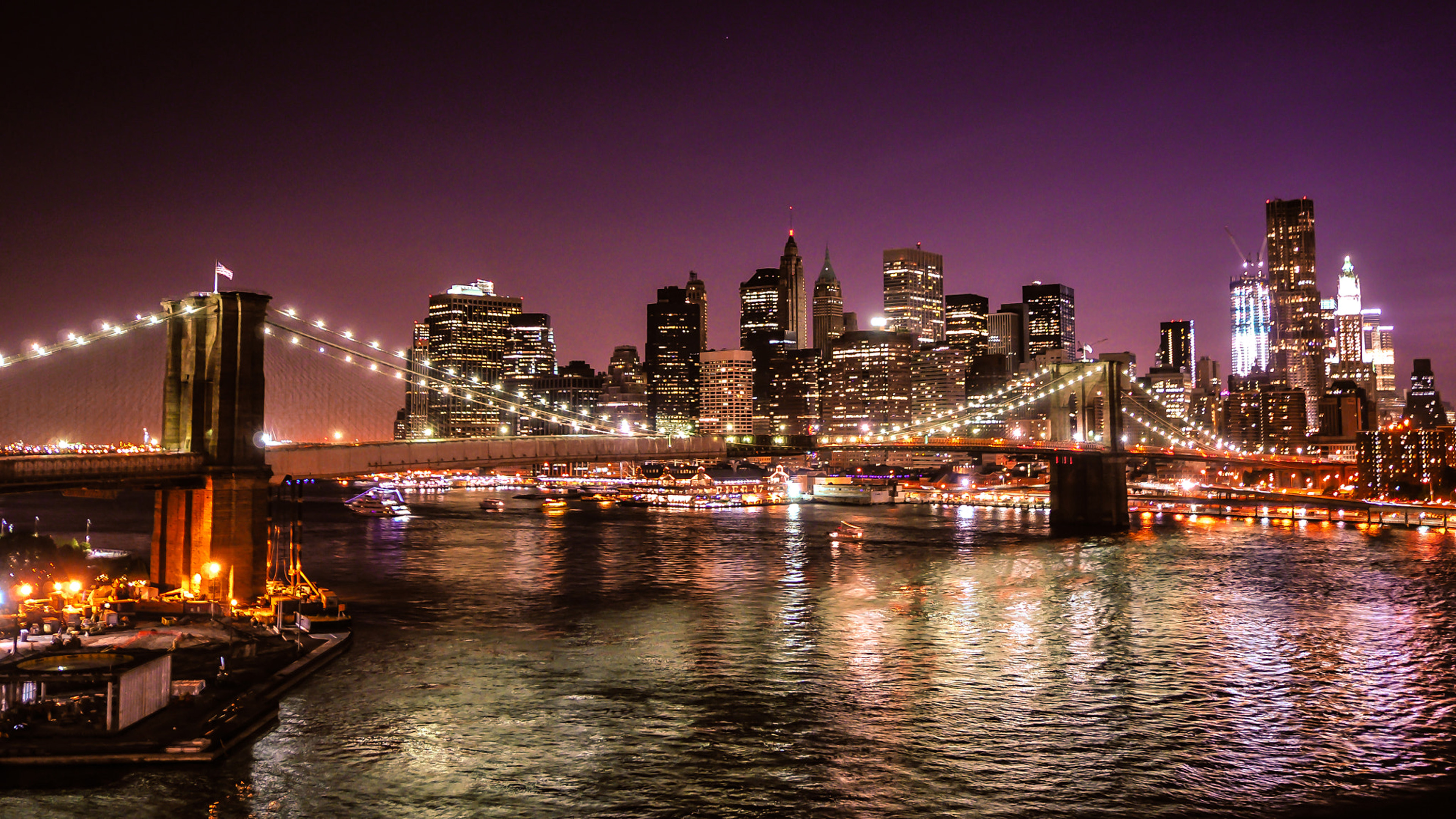 Brooklyn Bridge At Night Wallpapers