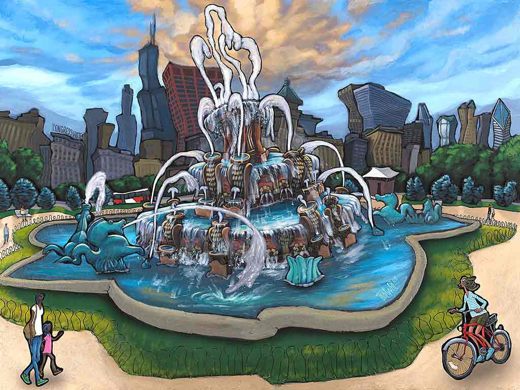 Buckingham Fountain Fountain Chicago Wallpapers