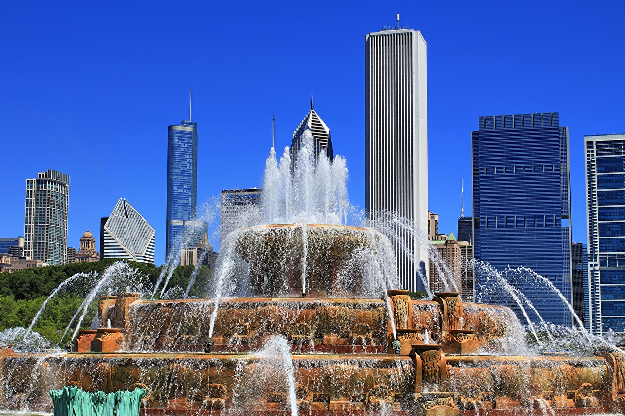 Buckingham Fountain Fountain Chicago Wallpapers