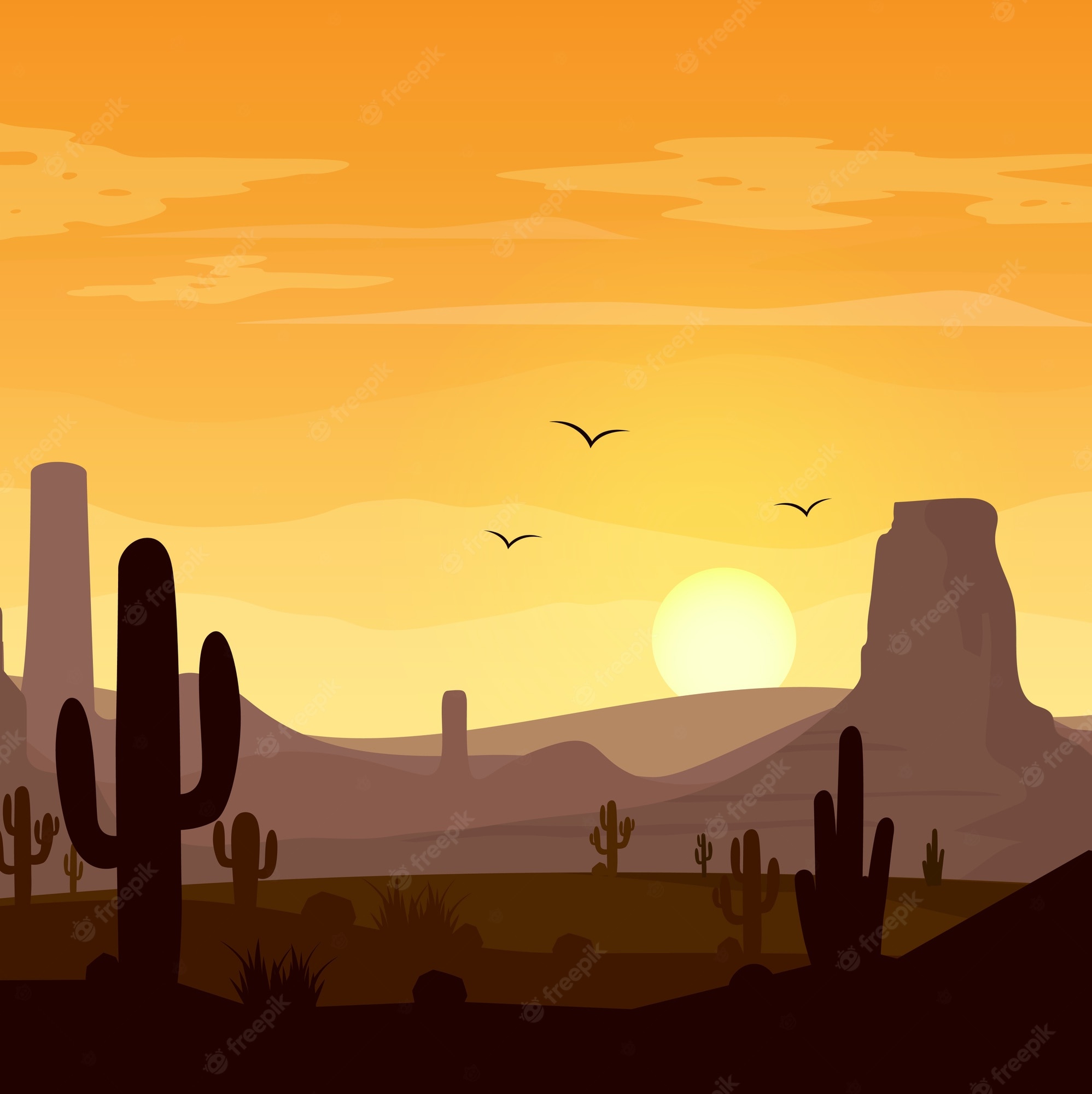 Cactus Desert Background