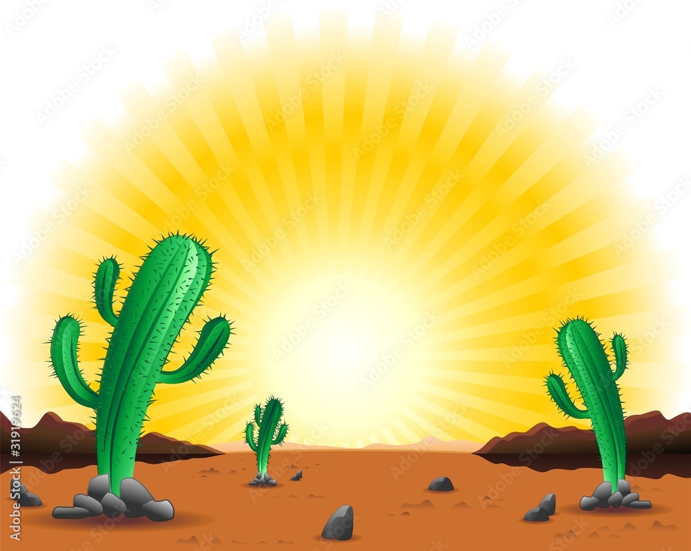 Cactus Desert Background