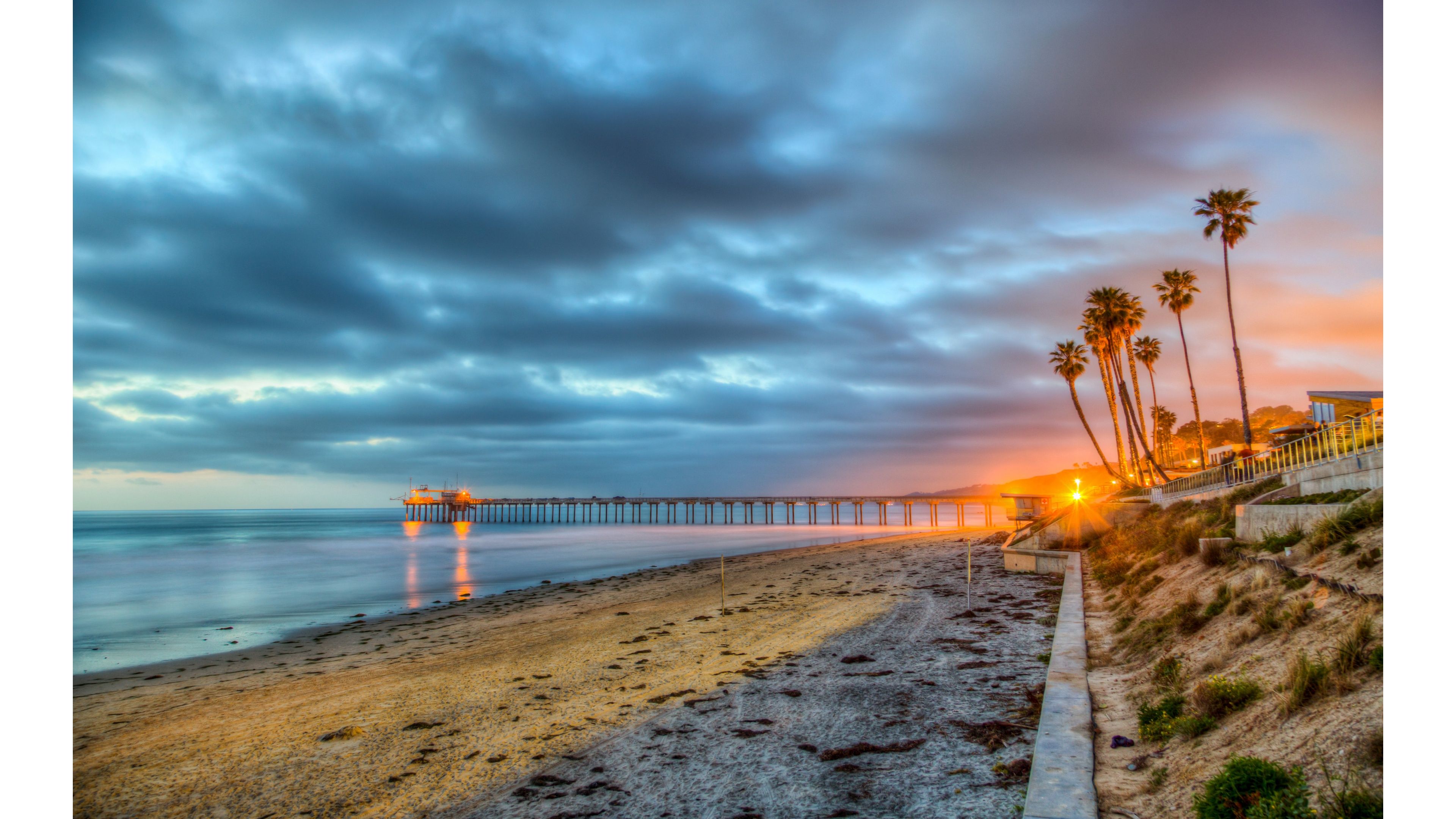 California Beach At Night Wallpapers