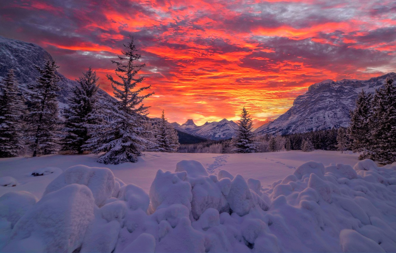 Canada Canadian Rockies In Winter Wallpapers