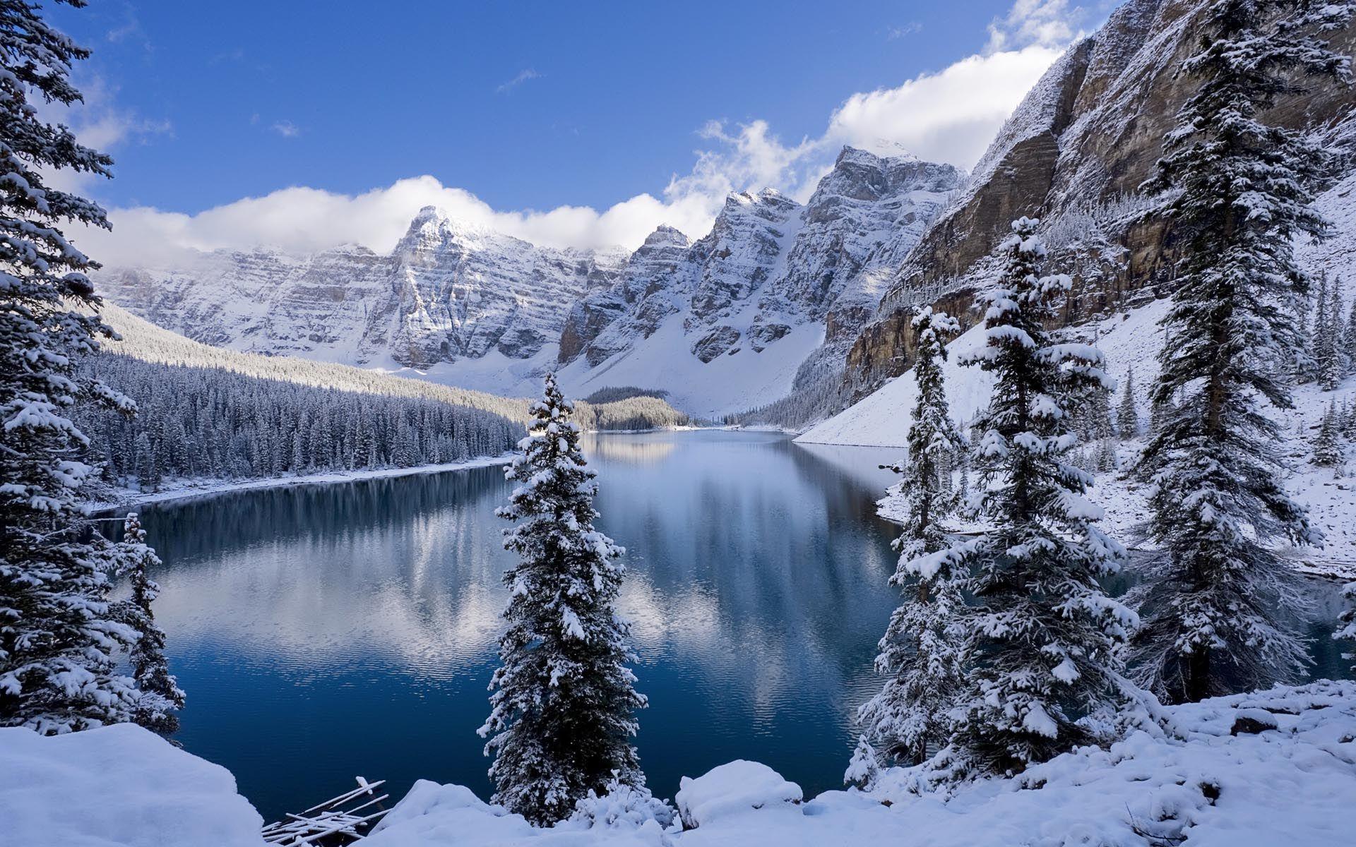 Canada Canadian Rockies In Winter Wallpapers