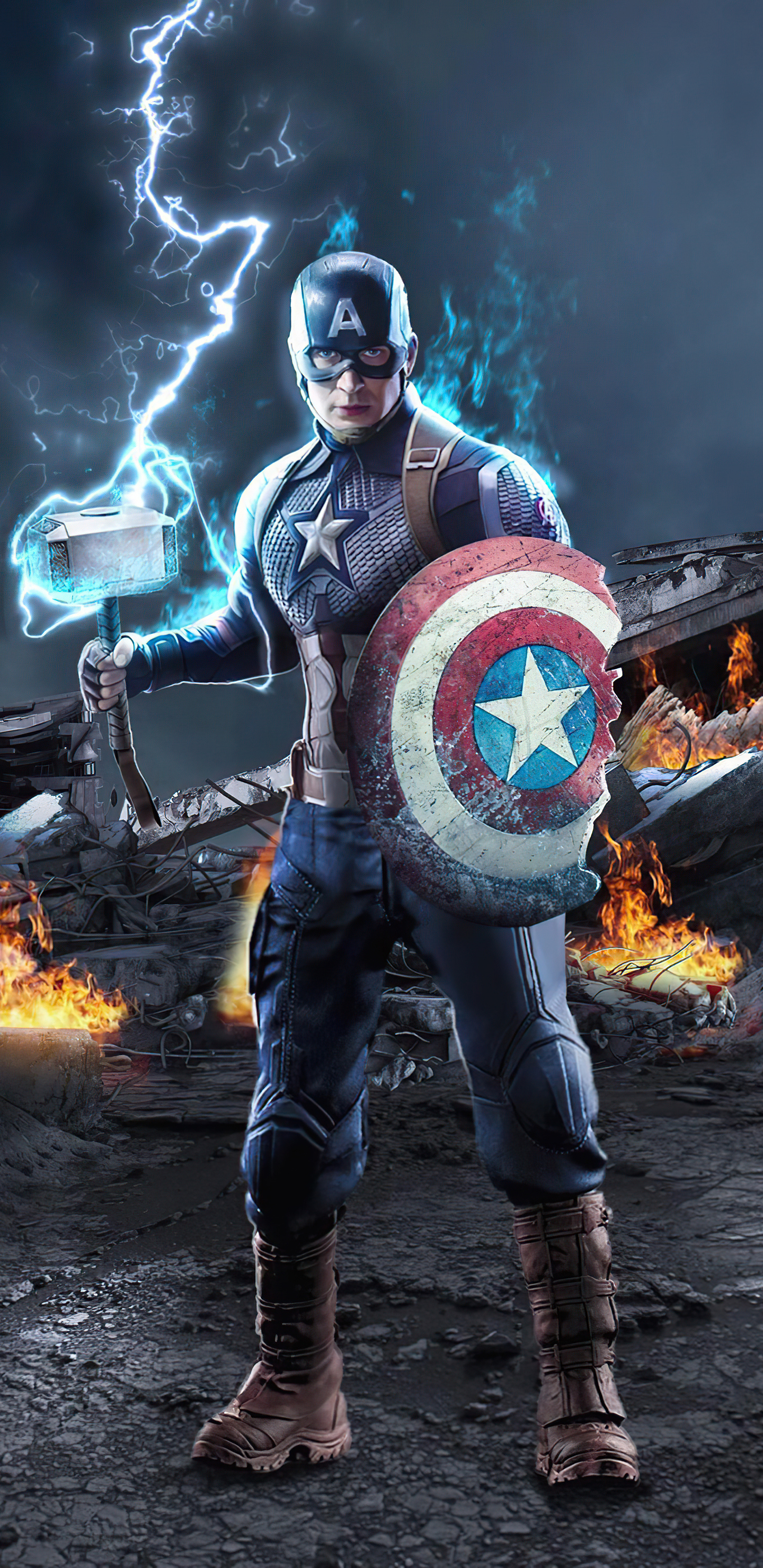 Captain America Cracked Screen Wallpapers