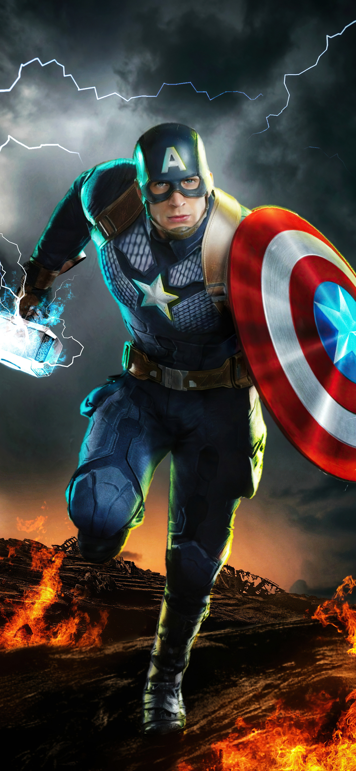 Captain America Cracked Screen Wallpapers