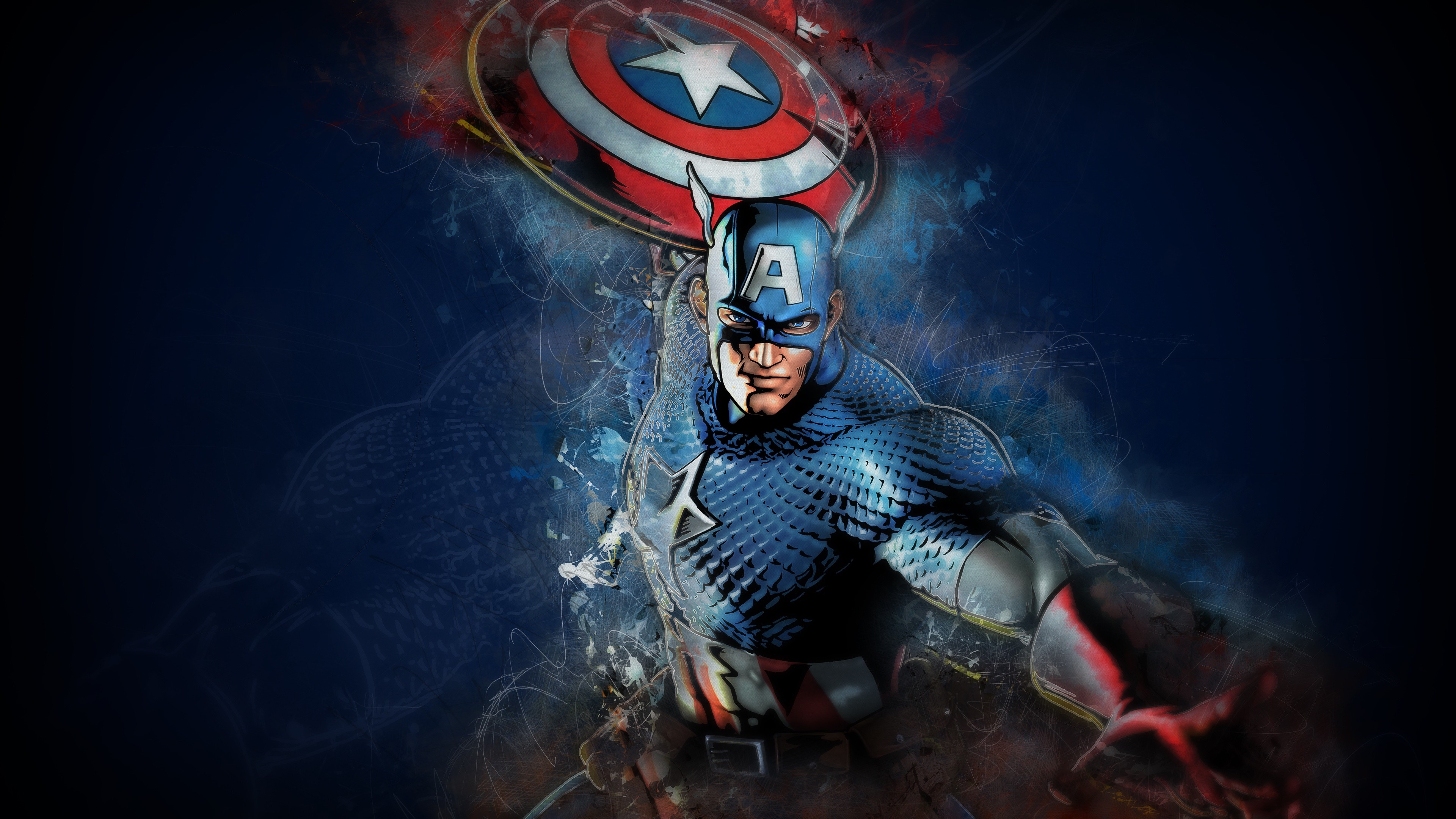 Captain America Cracked Screen Wallpapers