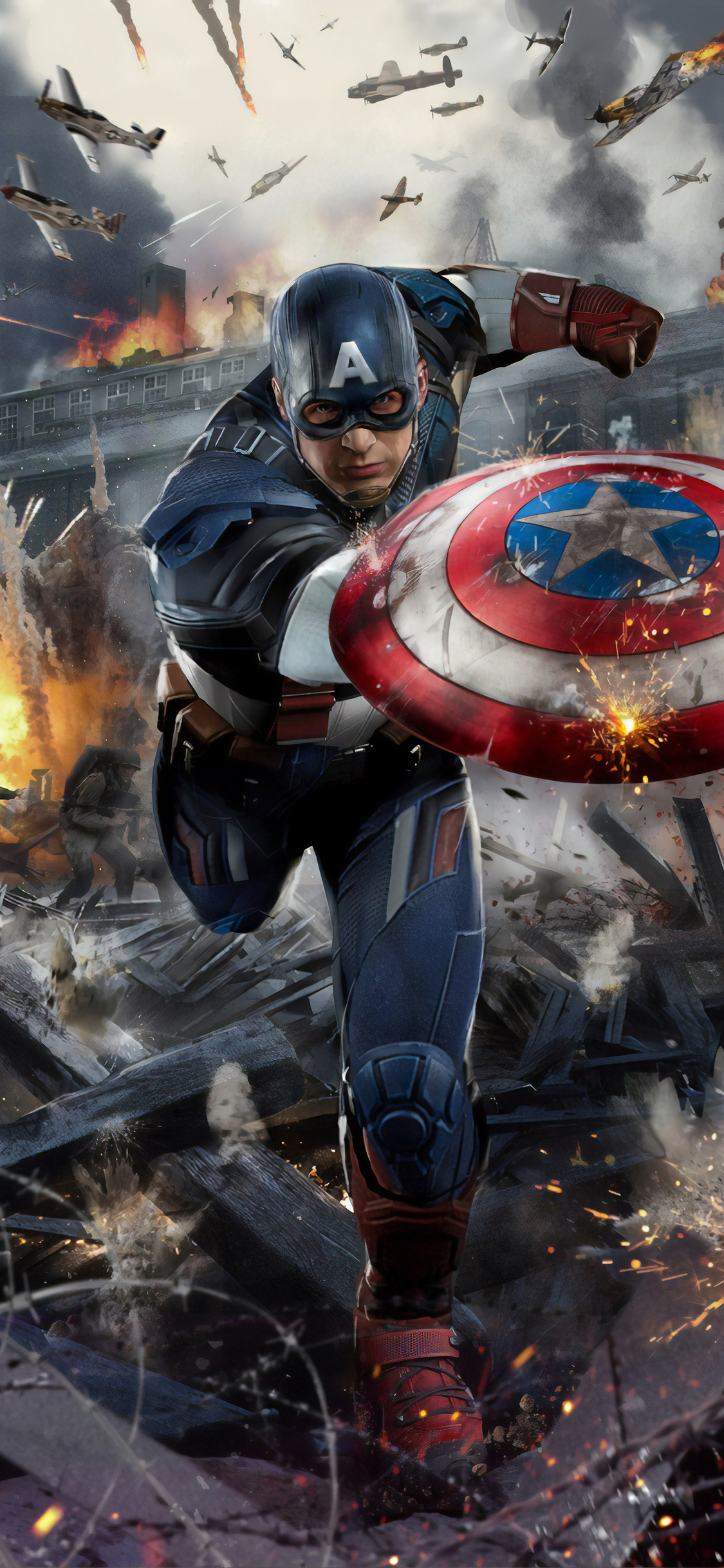 Captain America Cracked Screen Wallpapers