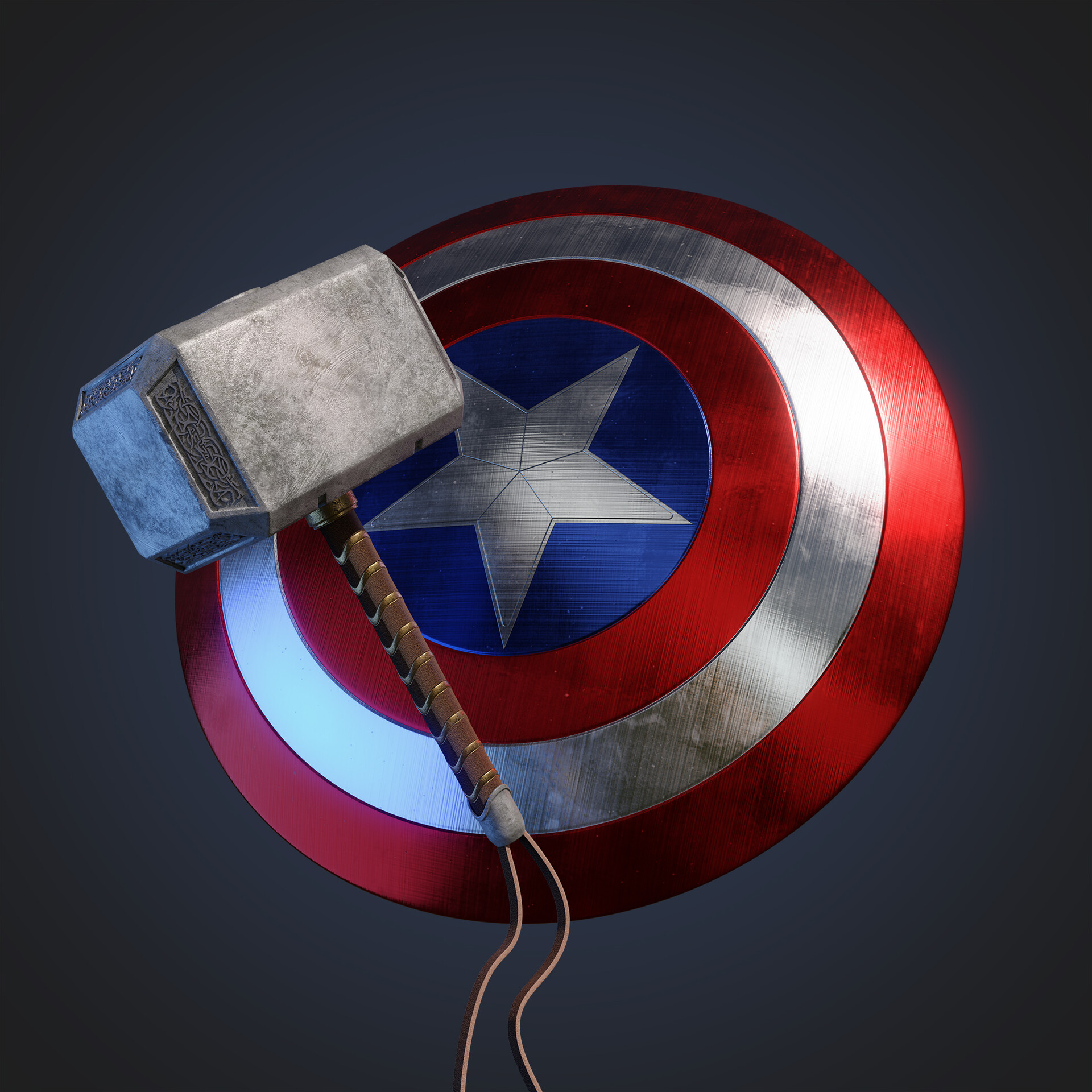 Captain America With Shield &Amp; MjoLnir Wallpapers