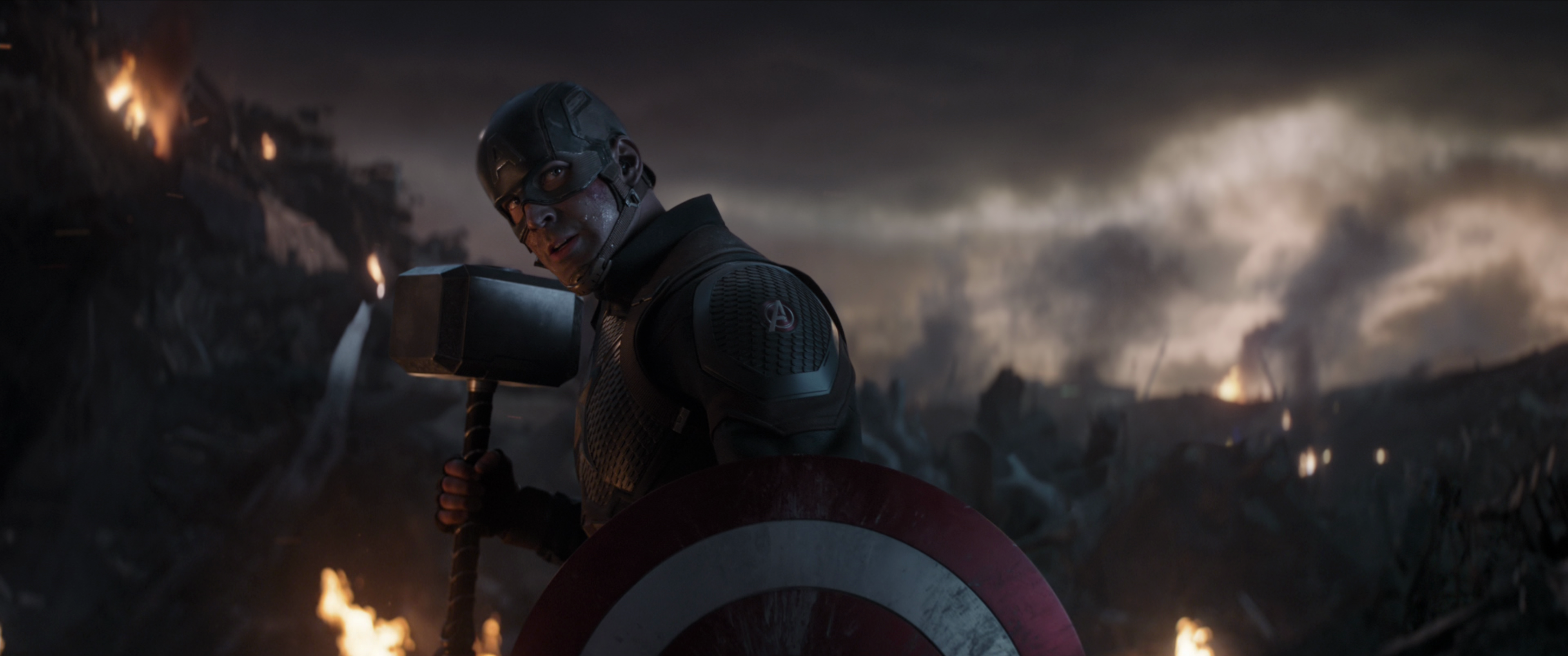 Captain America With Shield &Amp; MjoLnir Wallpapers