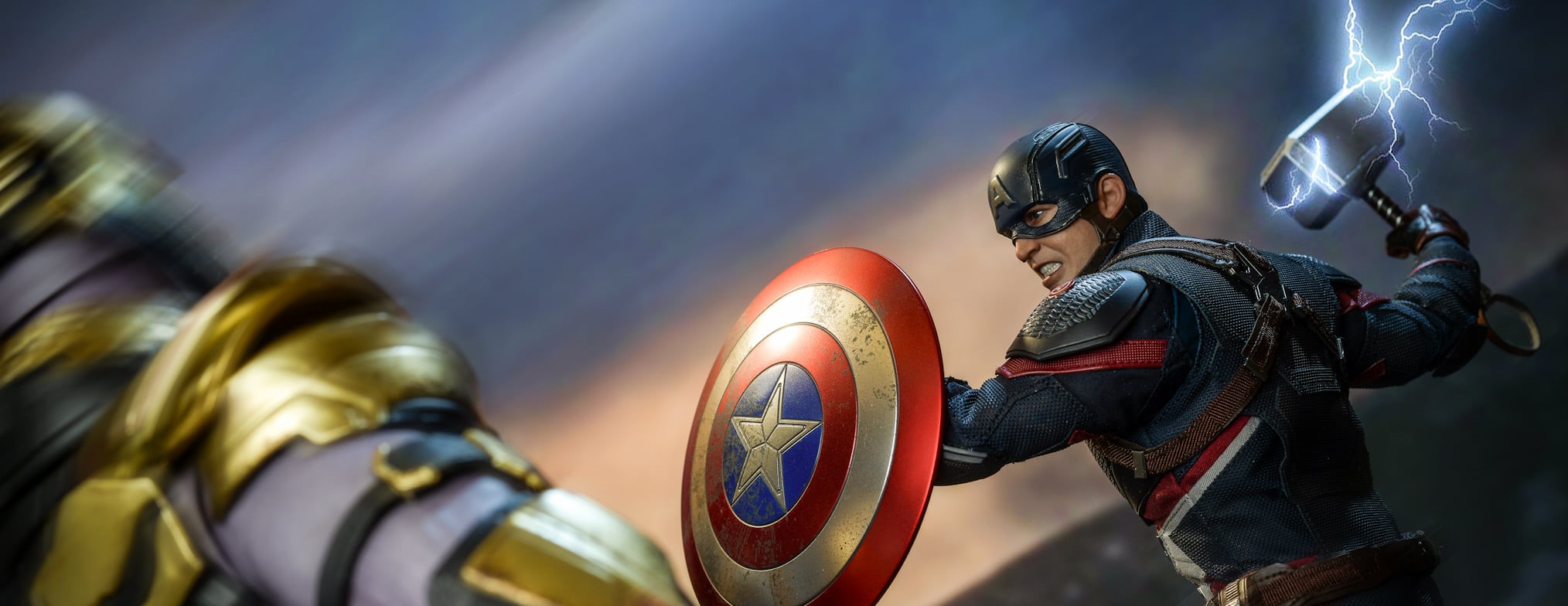 Captain America With Shield &Amp; MjoLnir Wallpapers