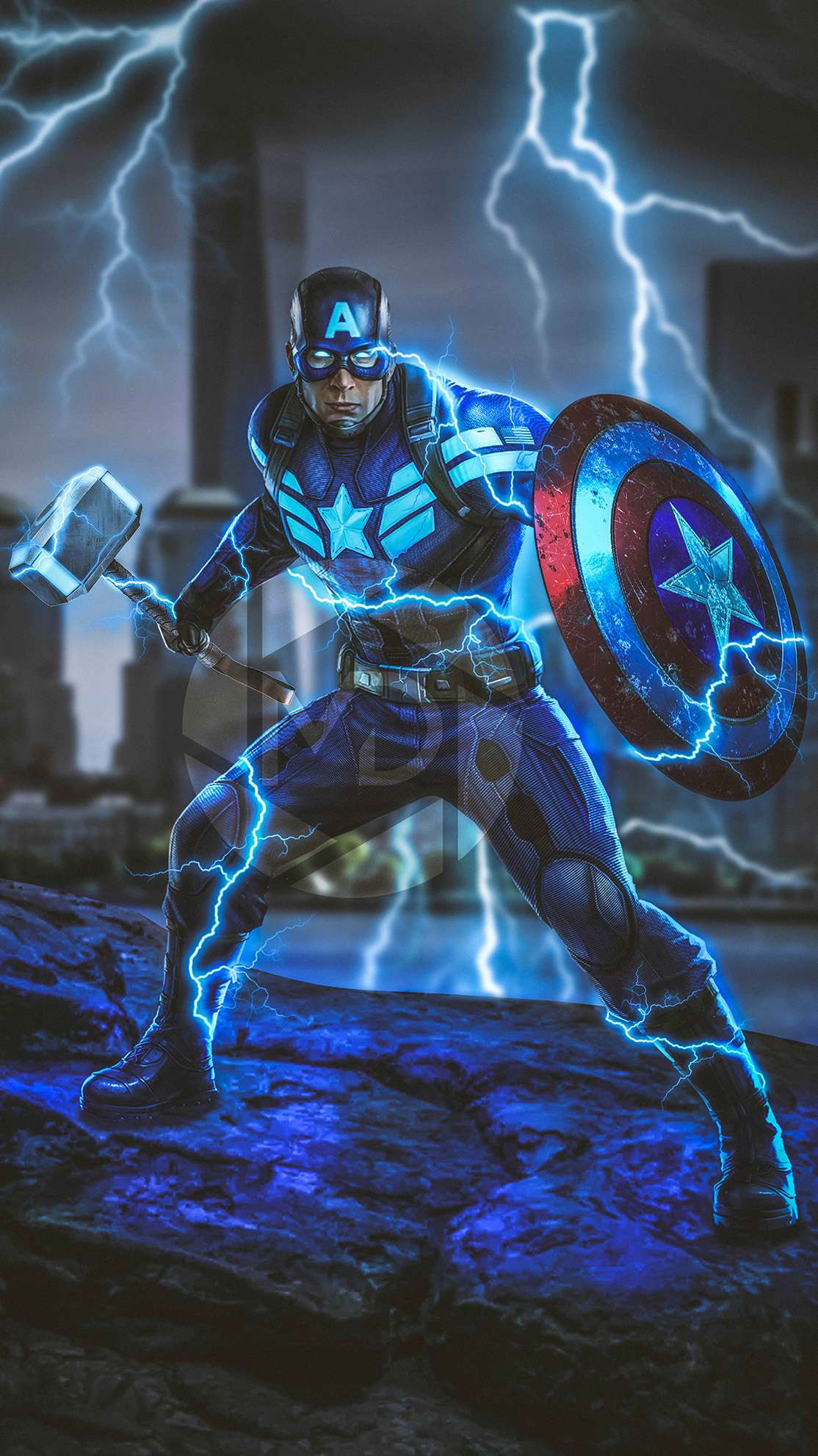 Captain America With Thor Hammer Wallpapers